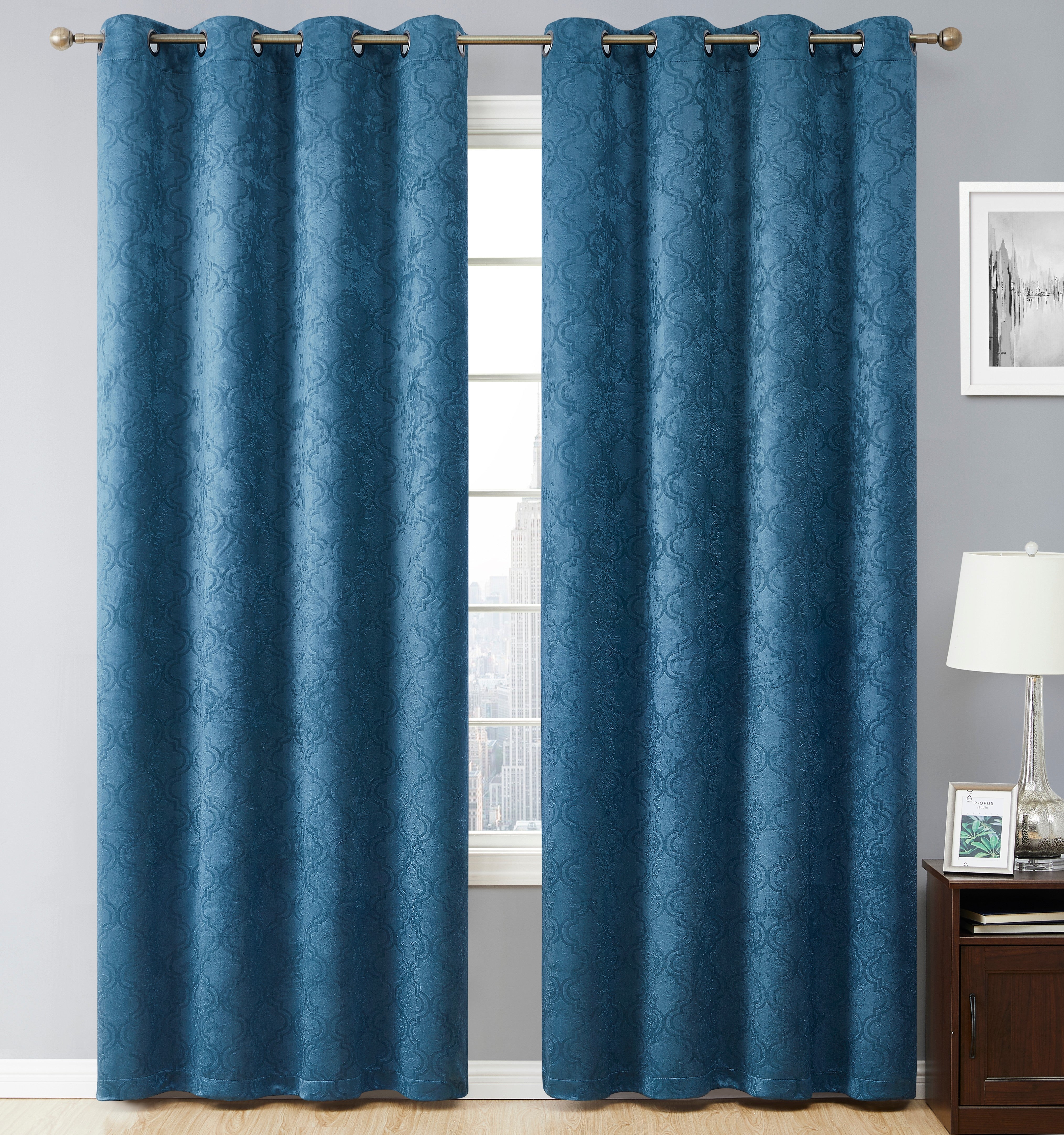 Redmont Lattice Room Darkening Grommet Curtain Panels