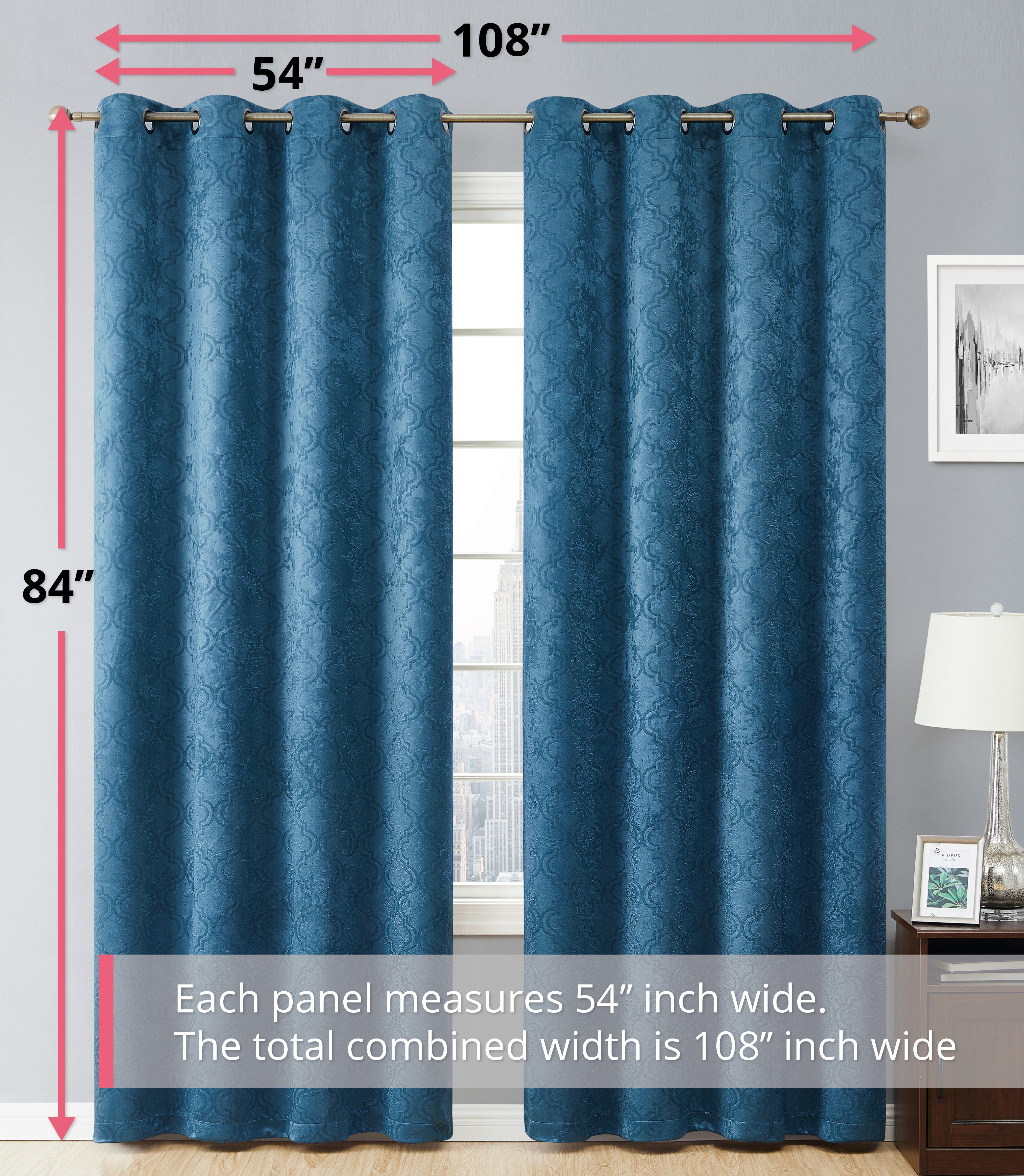 Redmont Lattice Room Darkening Grommet Curtain Panels