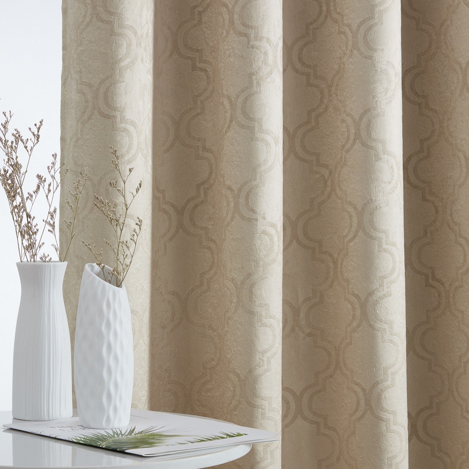Redmont Lattice Room Darkening Grommet Curtain Panels