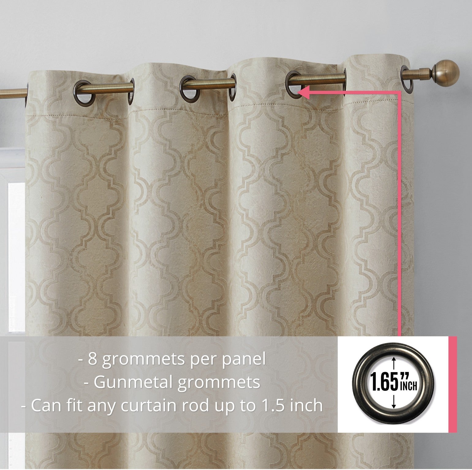 Redmont Lattice Room Darkening Grommet Curtain Panels