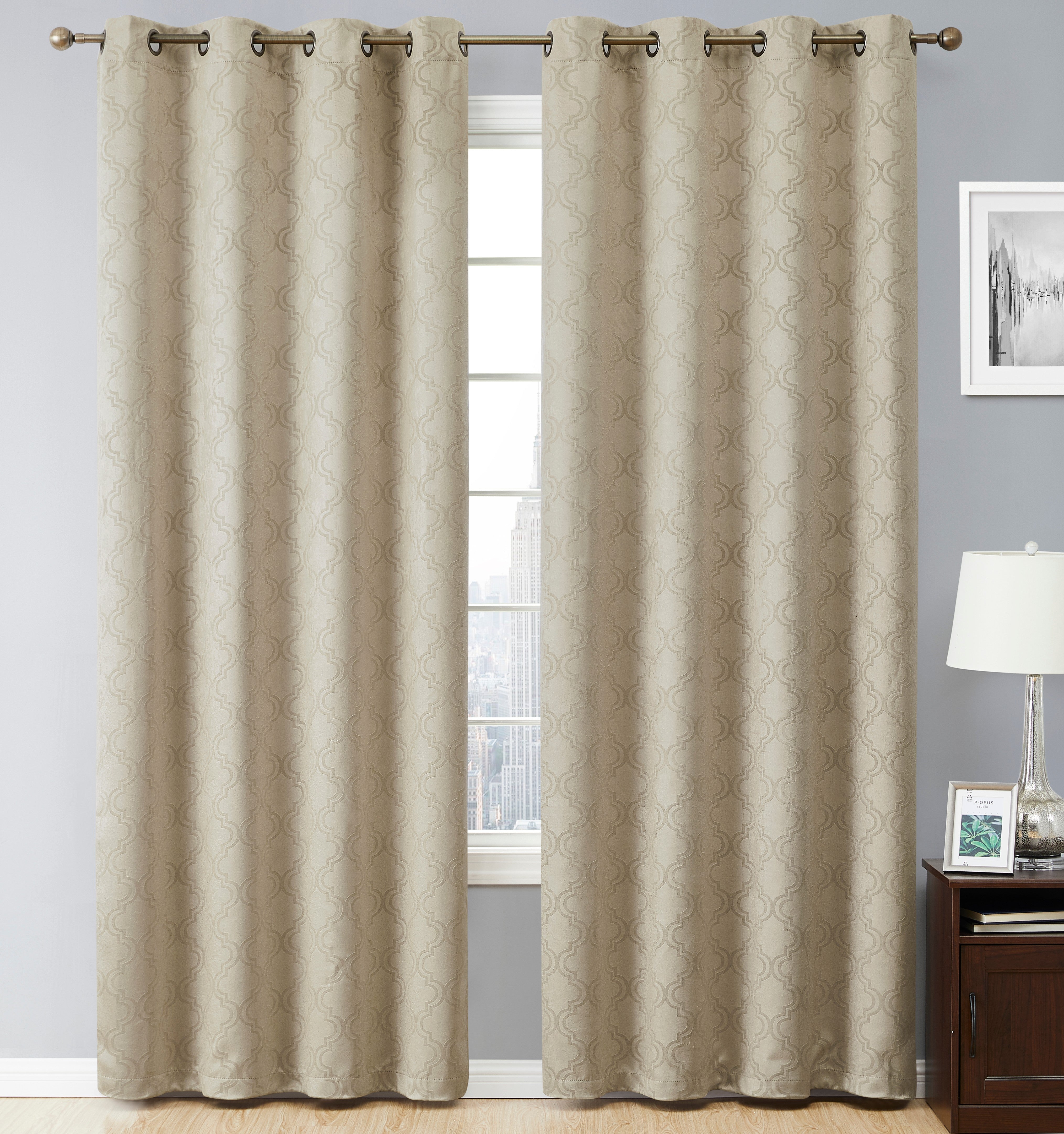 Redmont Lattice Room Darkening Grommet Curtain Panels