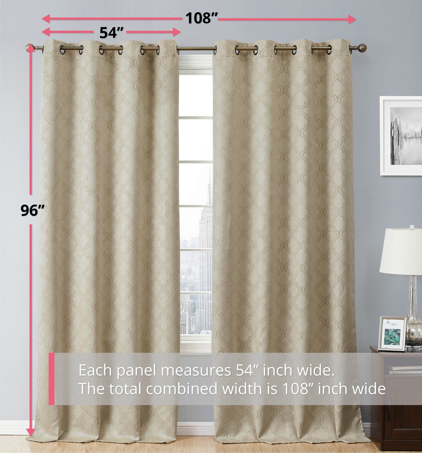 Redmont Lattice Room Darkening Grommet Curtain Panels