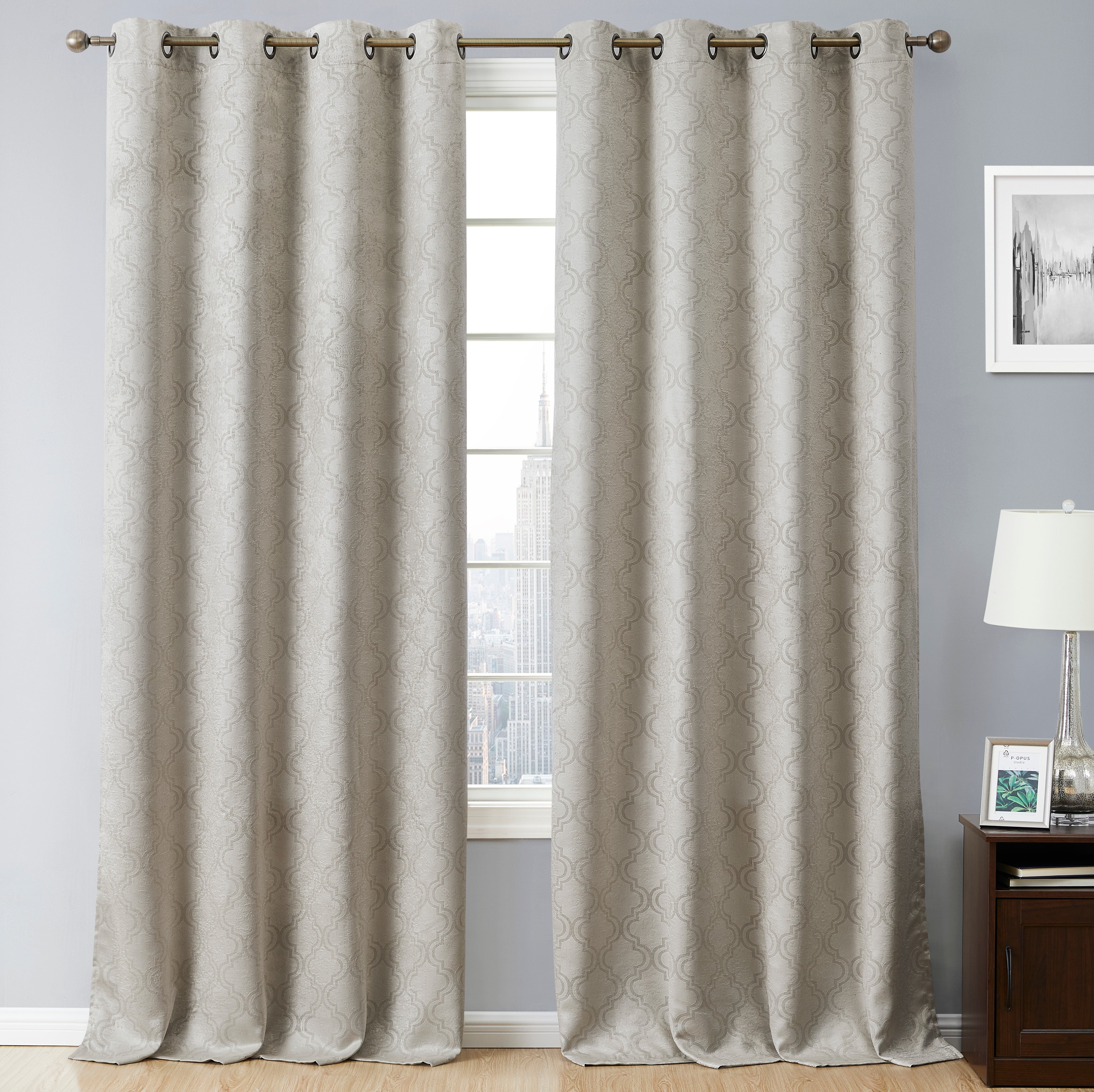 Redmont Lattice Room Darkening Grommet Curtain Panels