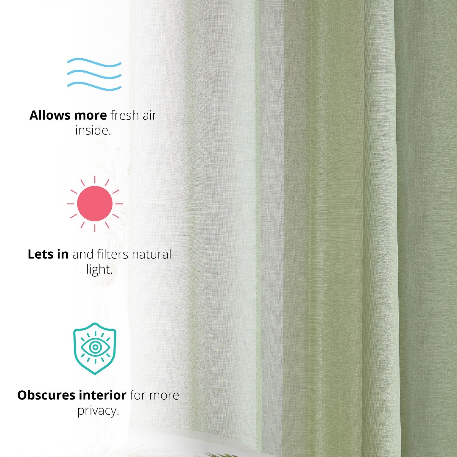 Lauren Semi Sheer Back Tab Rod Pocket Panels