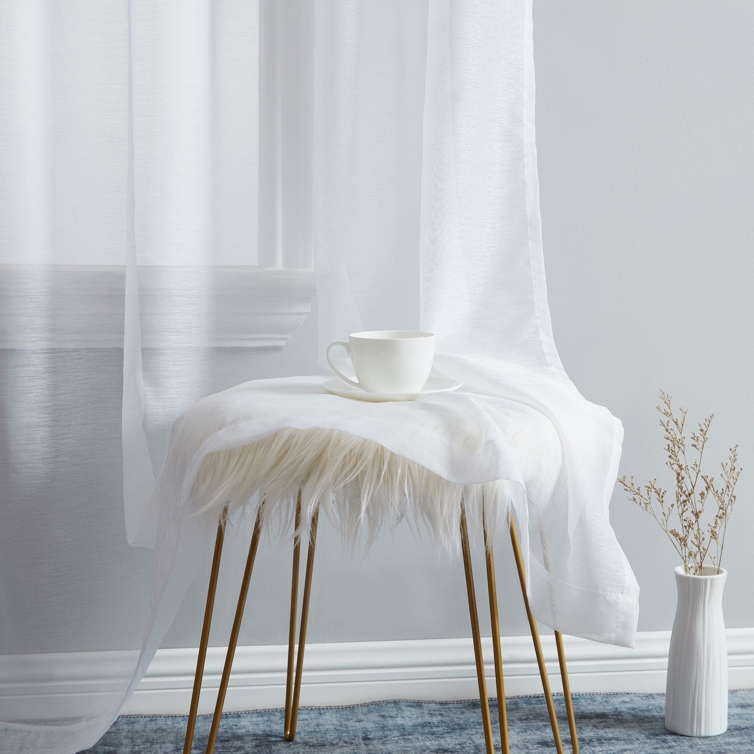 Lauren Semi Sheer Back Tab Rod Pocket Panels