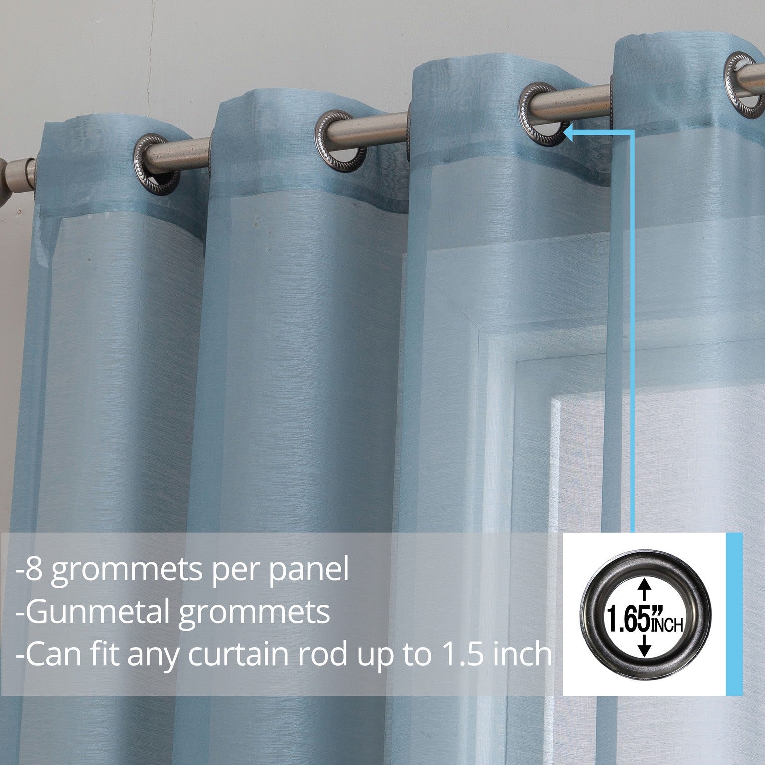 Victoria Semi-Sheer Grommet Curtain Panels