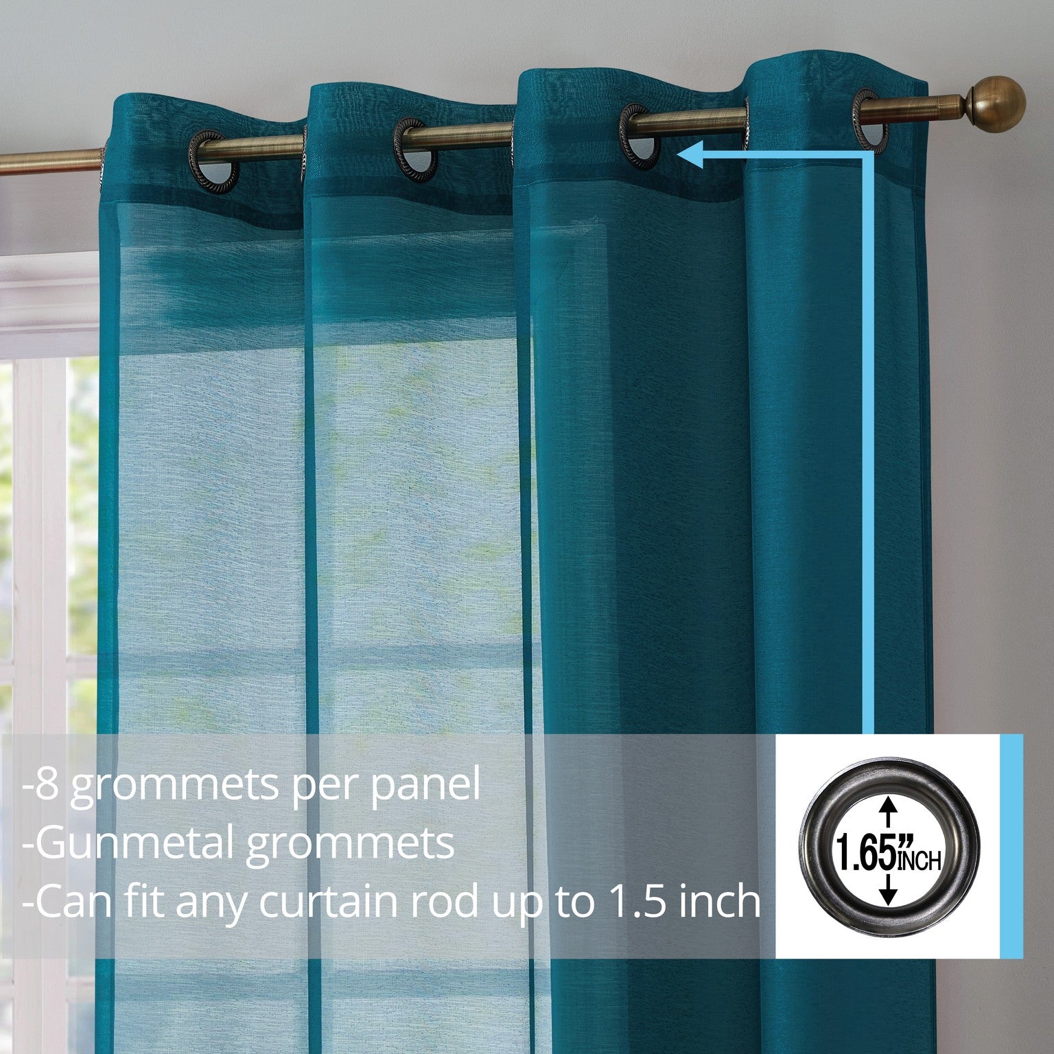 Victoria Semi-Sheer Grommet Curtain Panels