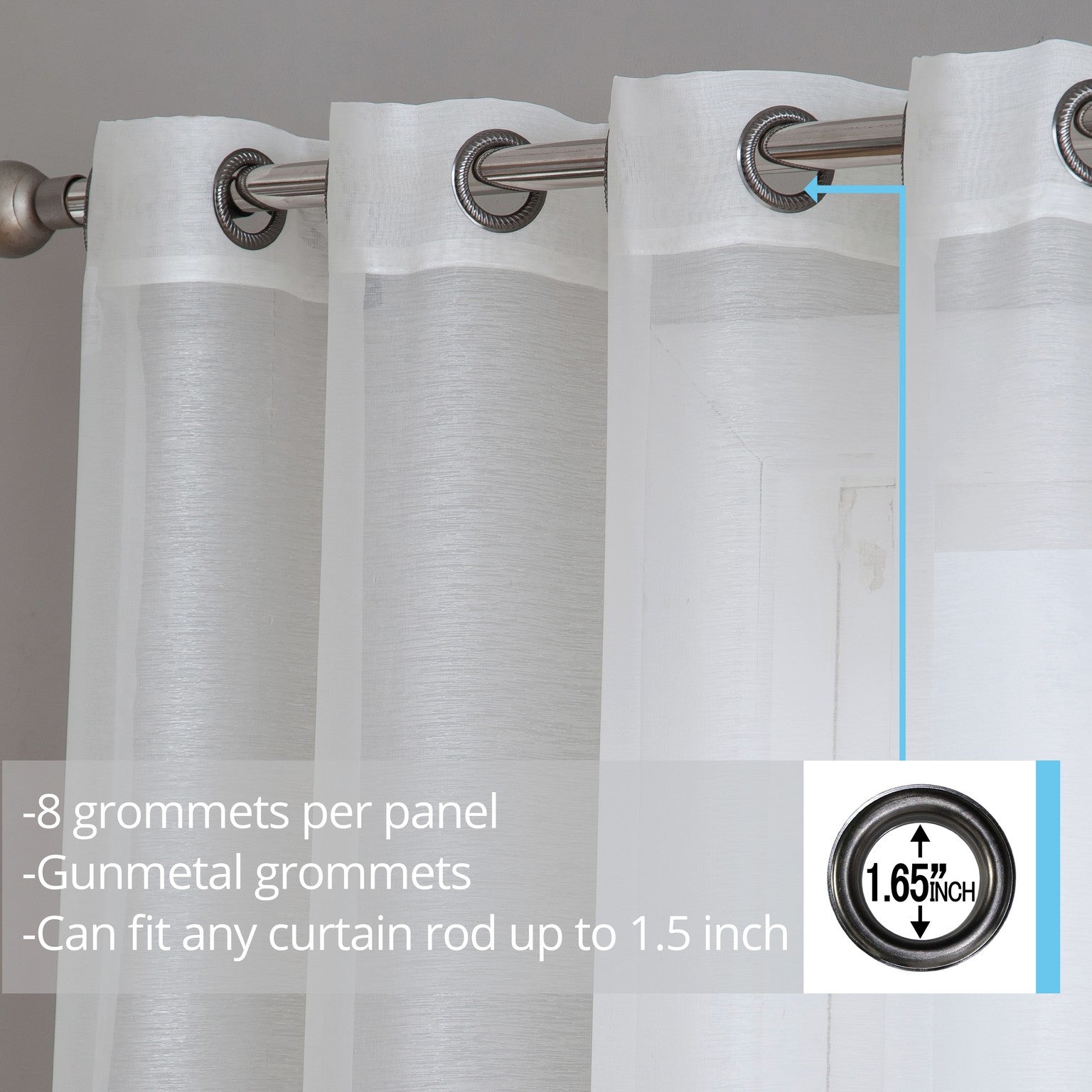 Victoria Semi-Sheer Grommet Curtain Panels