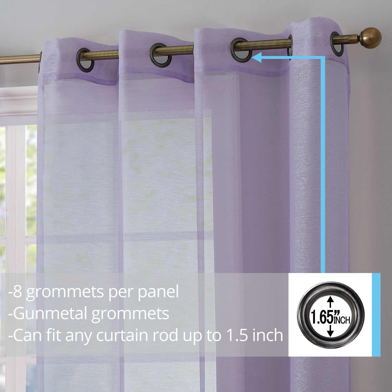 Victoria Semi-Sheer Grommet Curtain Panels