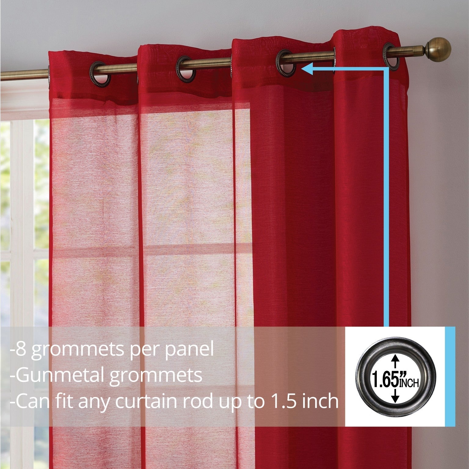 Victoria Semi-Sheer Grommet Curtain Panels