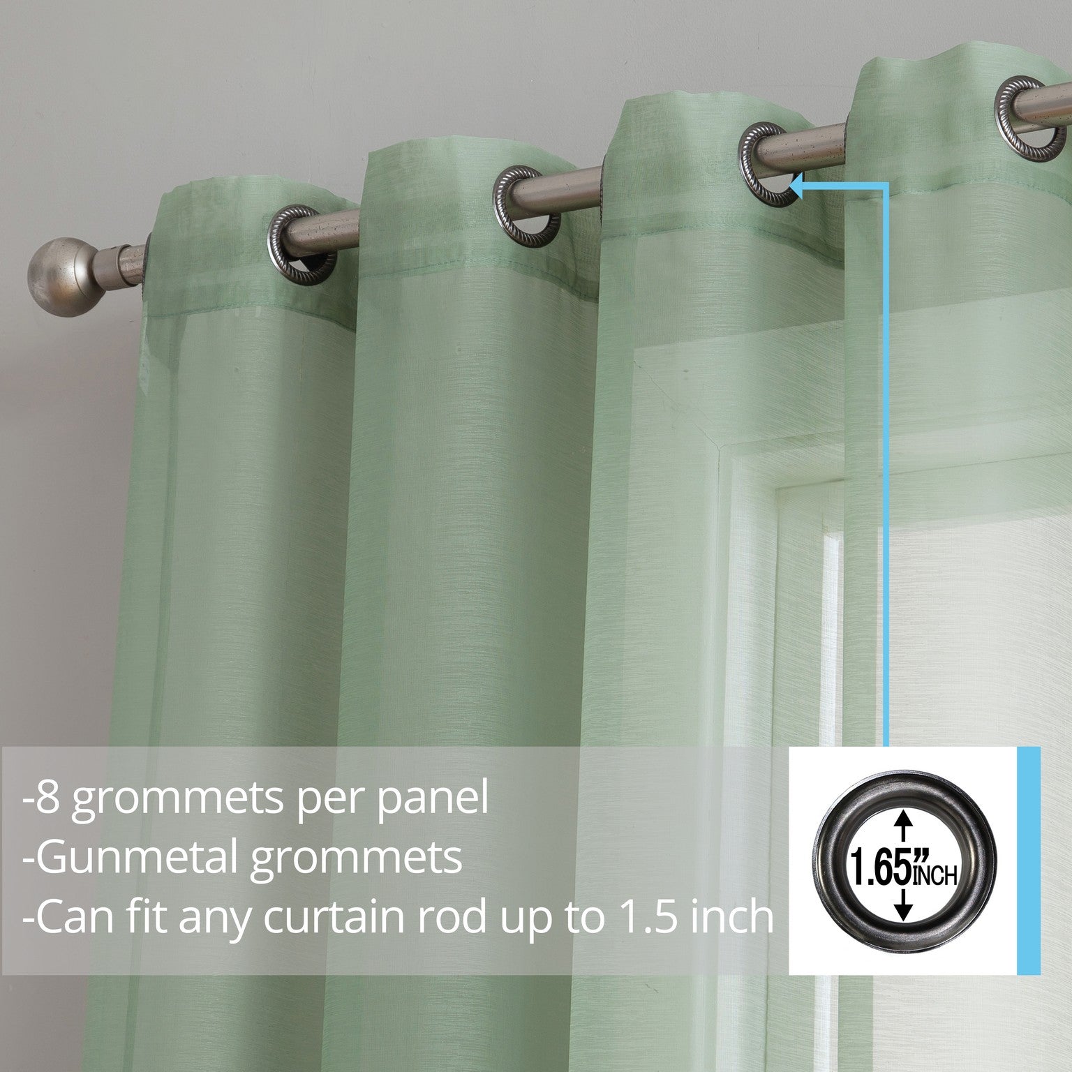 Victoria Semi-Sheer Grommet Curtain Panels