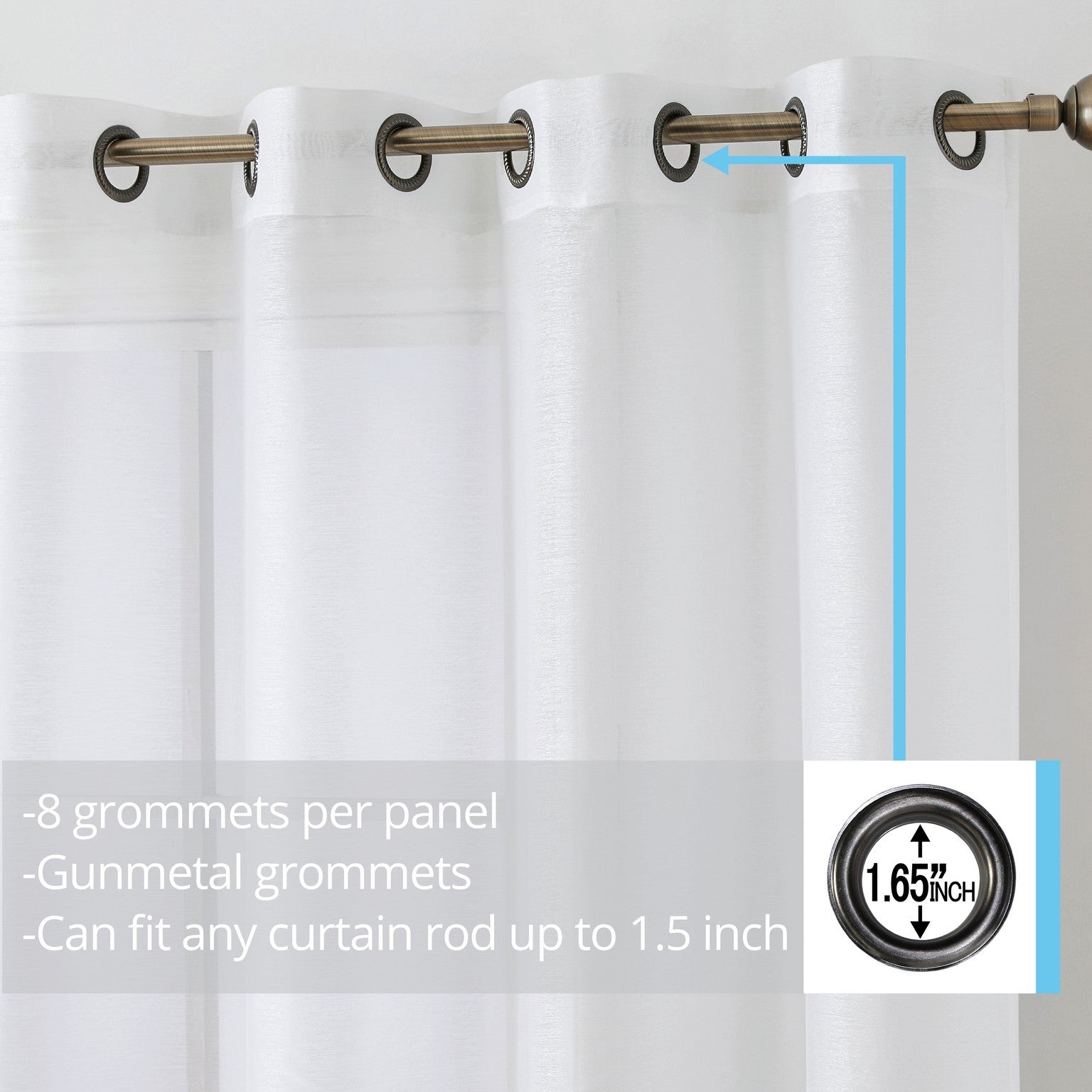 Victoria Semi-Sheer Grommet Curtain Panels