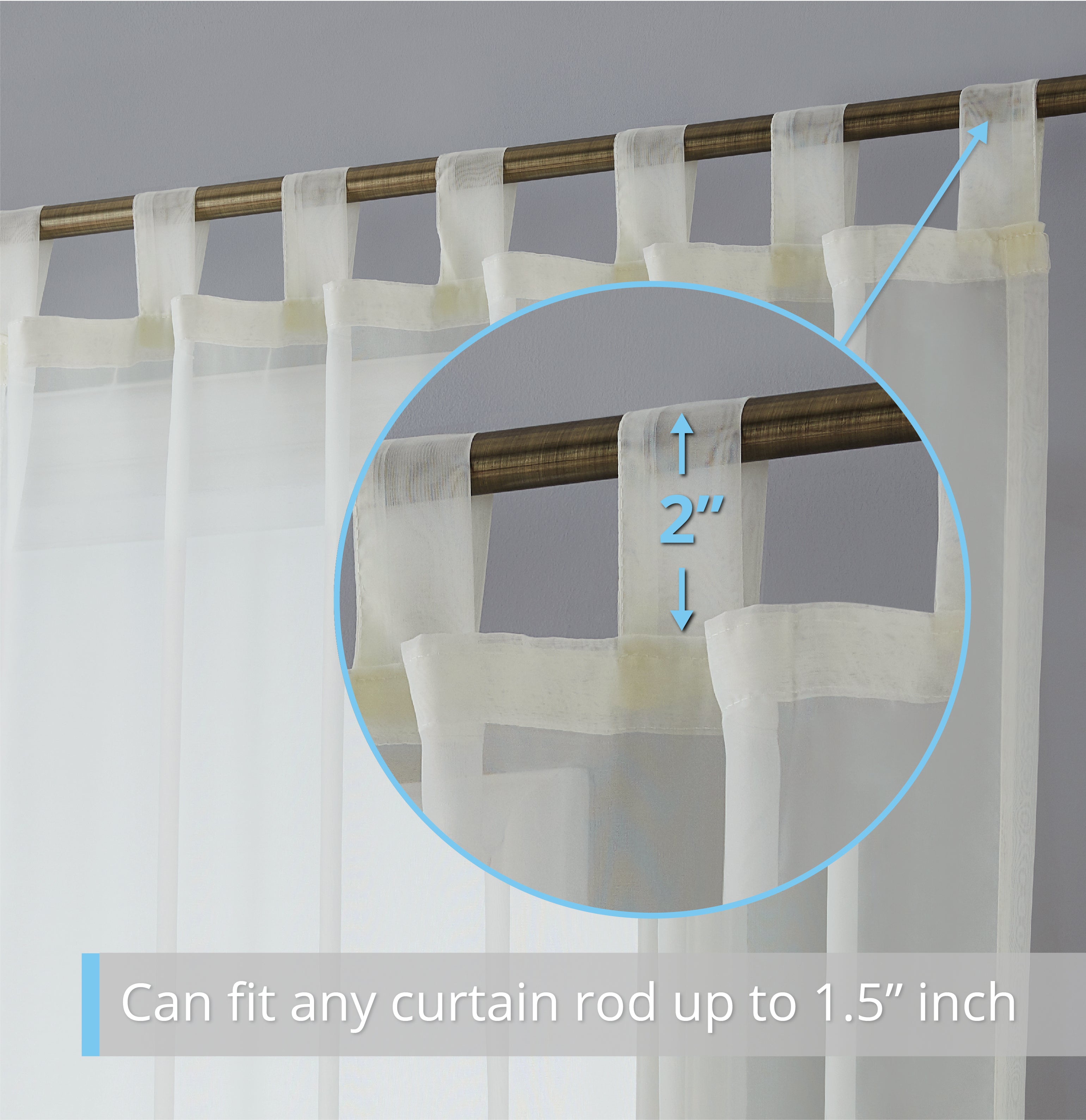 Sheer Voile Tab Top Curtain Panels