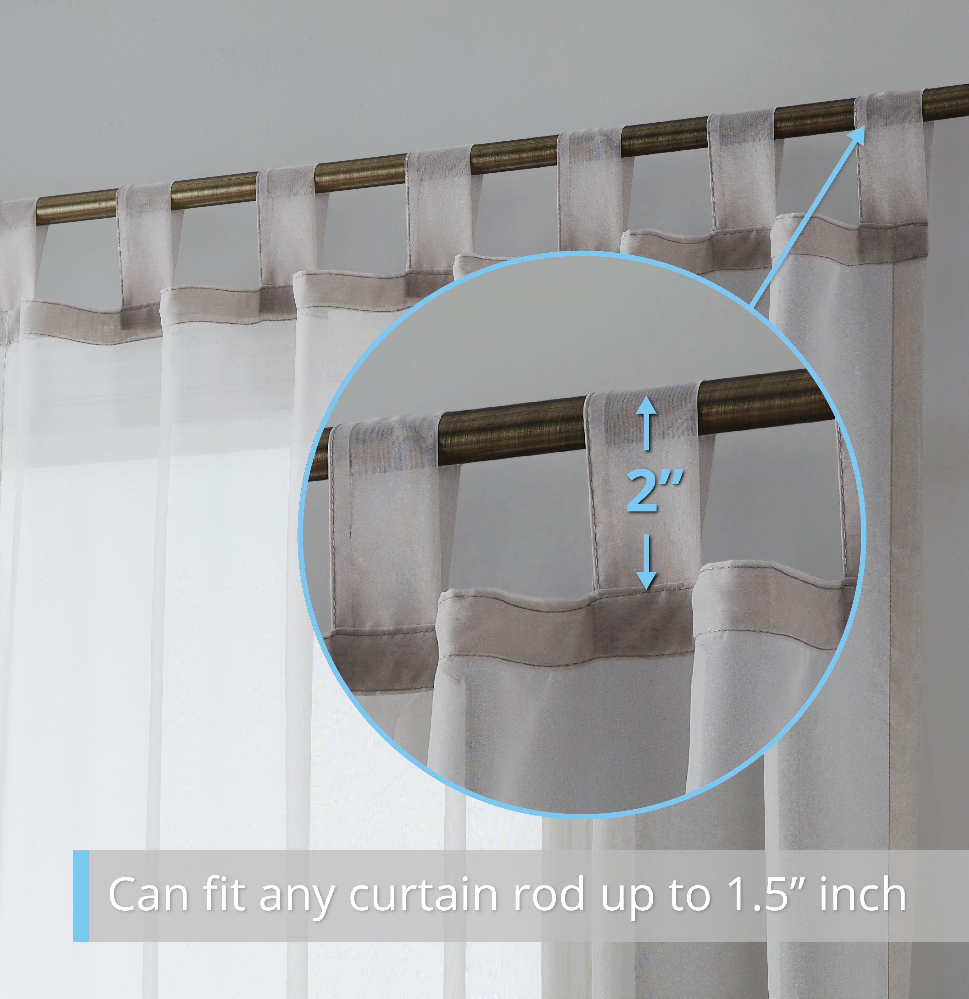 Sheer Voile Tab Top Curtain Panels