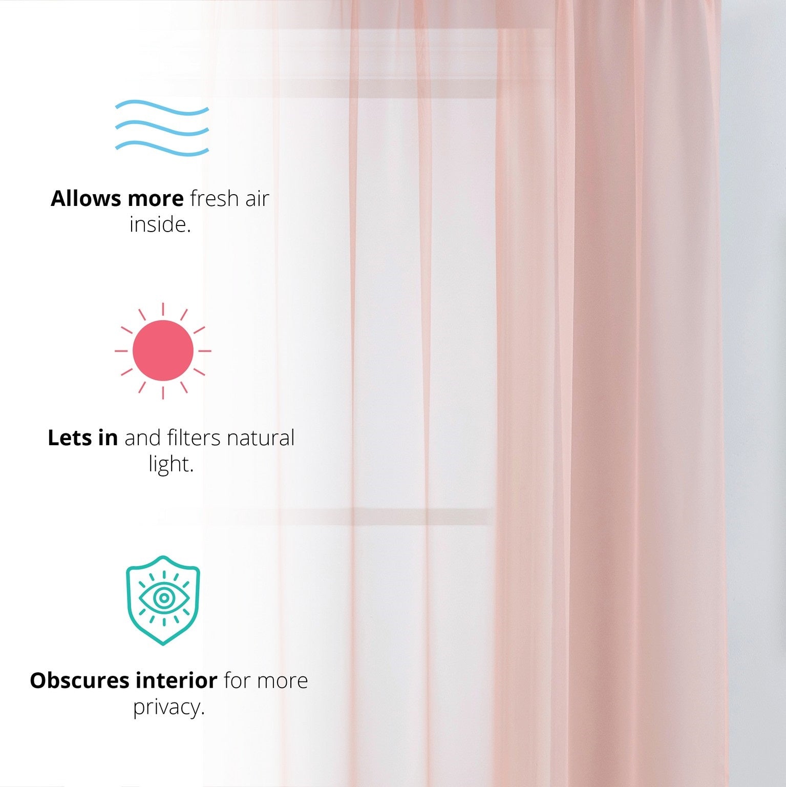 Lucento Sheer Voile Rod Pocket Curtain Panels