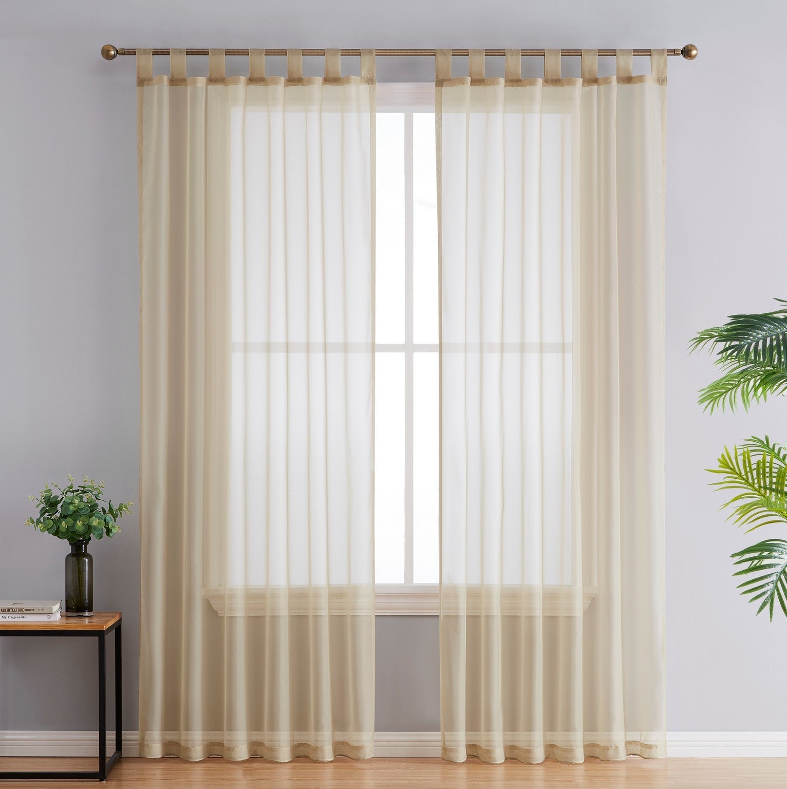 Sheer Voile Tab Top Curtain Panels