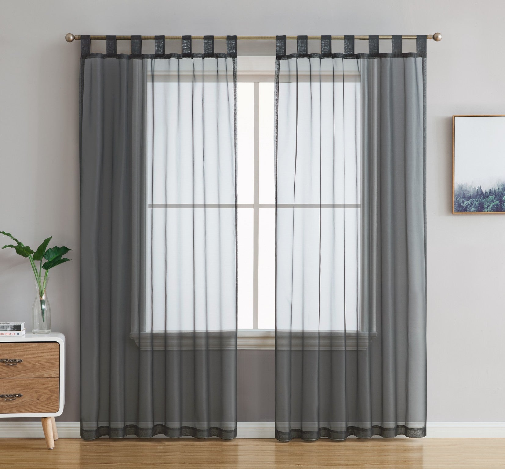 Sheer Voile Tab Top Curtain Panels