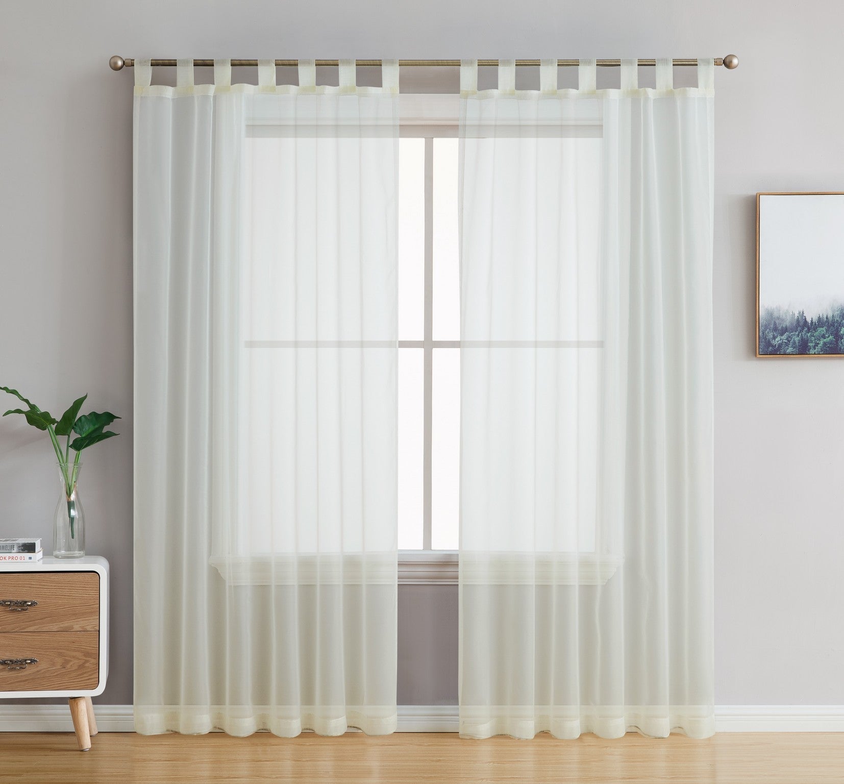 Sheer Voile Tab Top Curtain Panels