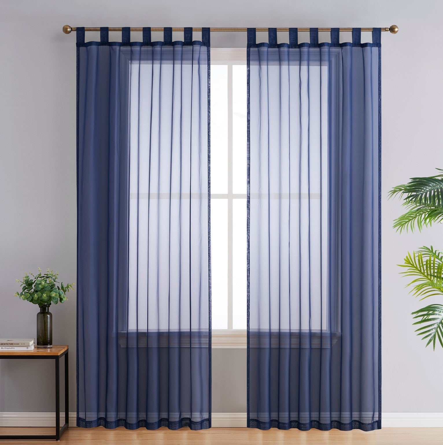 Sheer Voile Tab Top Curtain Panels