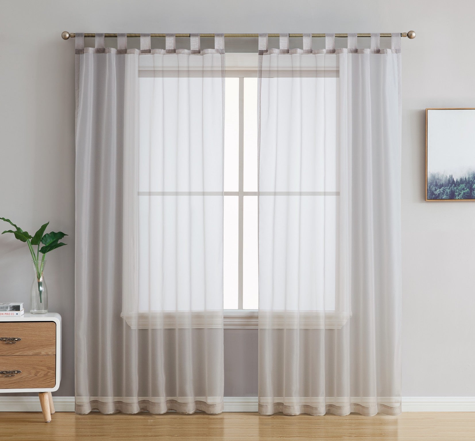 Sheer Voile Tab Top Curtain Panels