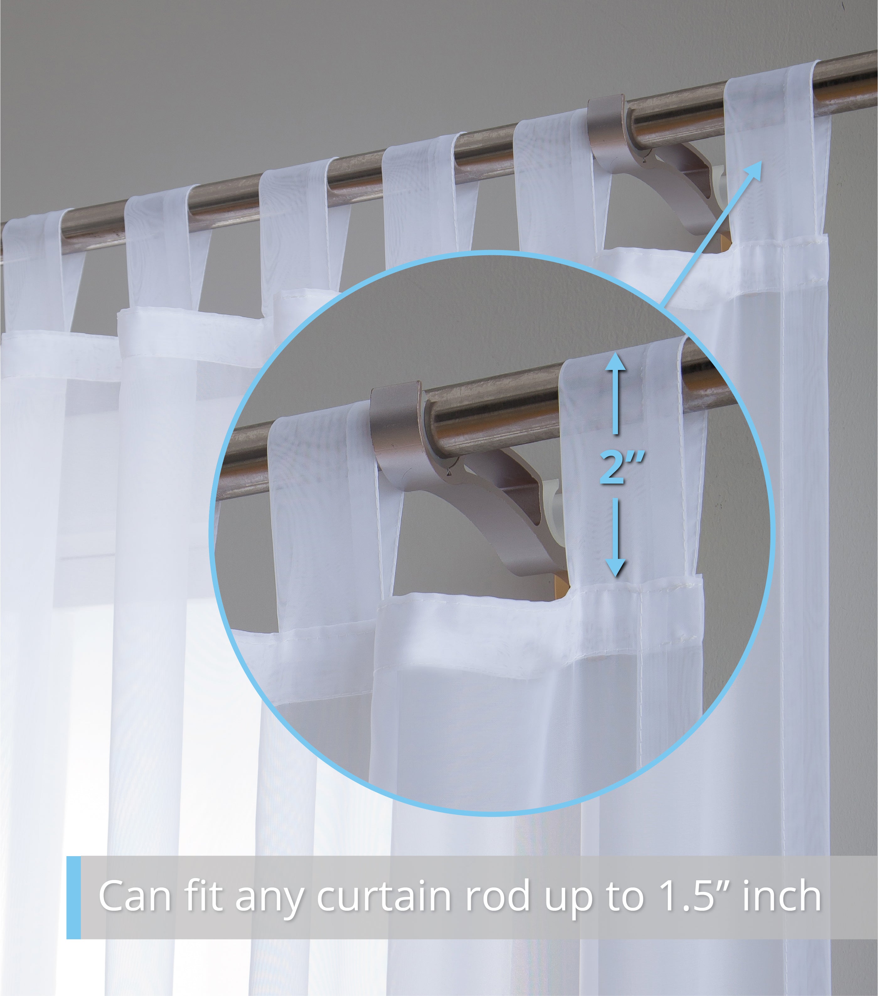 Sheer Voile Tab Top Curtain Panels