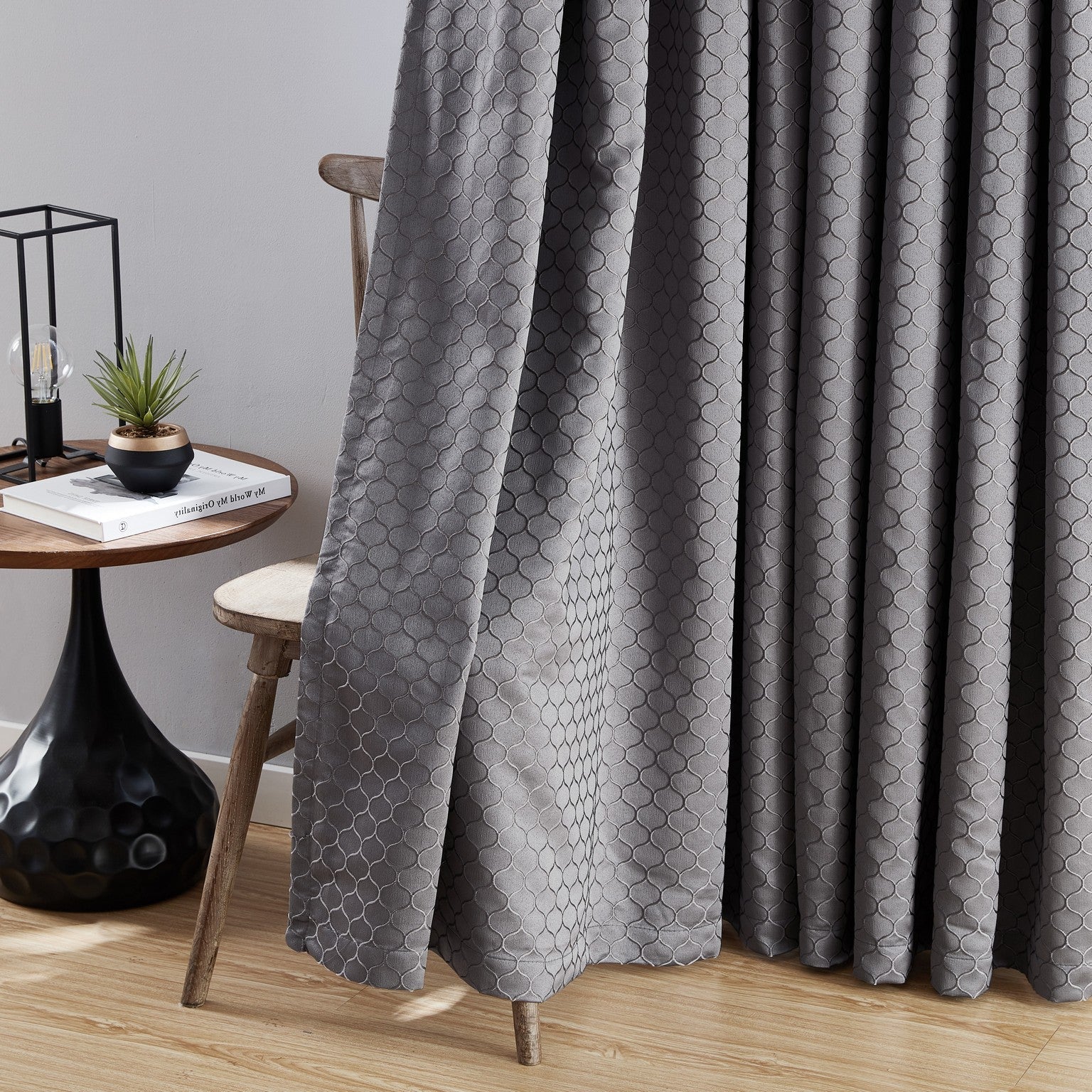 Siena Geometric 100% Blackout Grommet Curtains