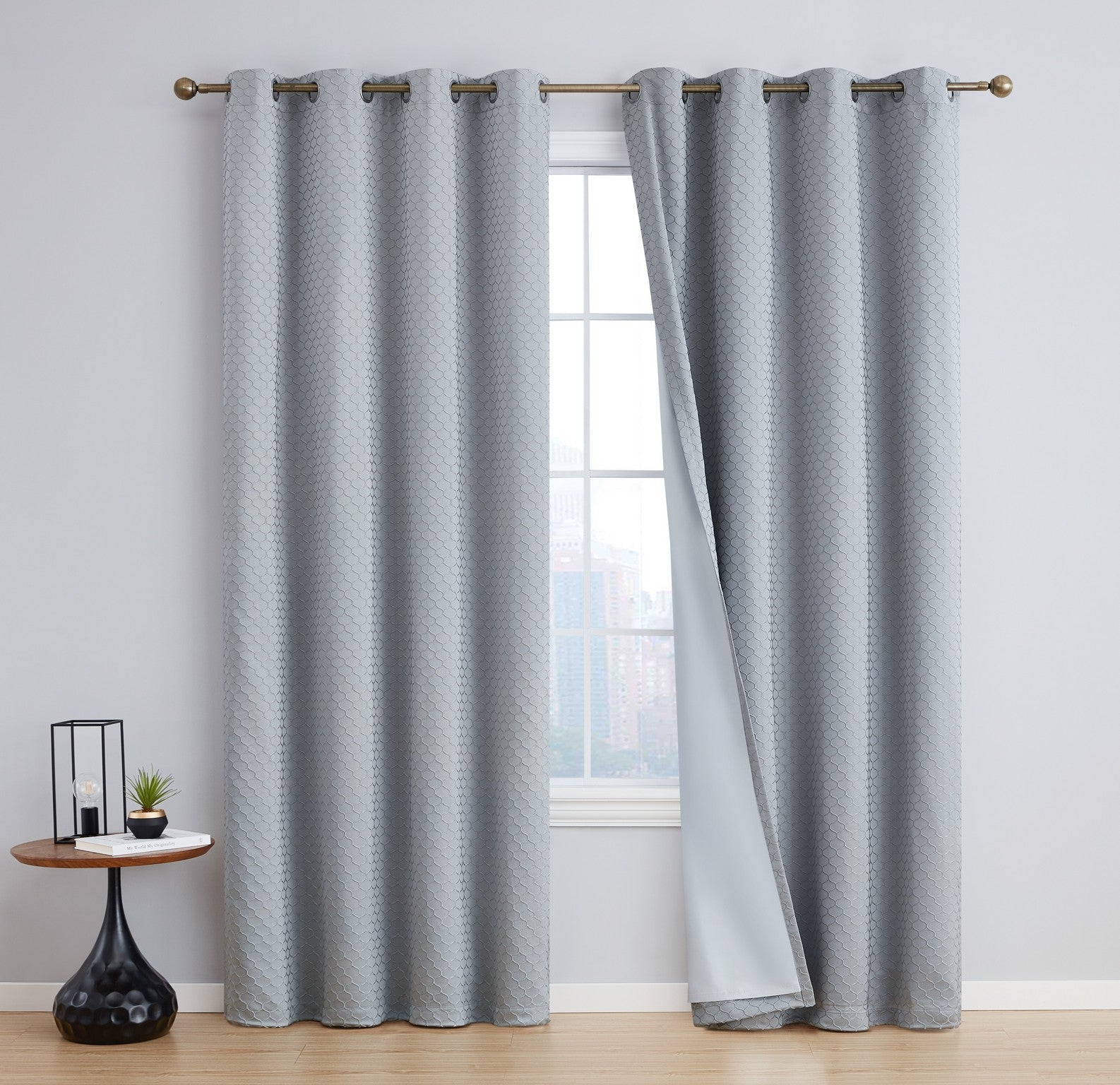 Siena Geometric 100% Blackout Grommet Curtains
