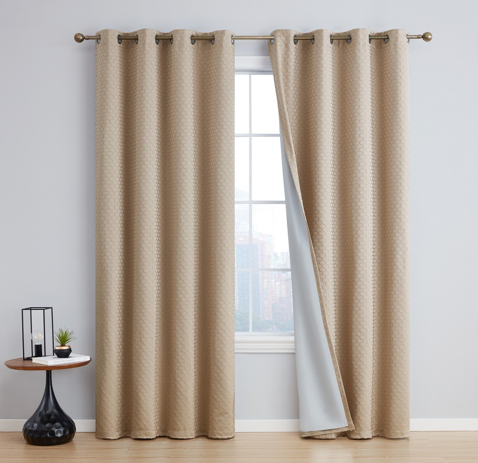 Siena Geometric 100% Blackout Grommet Curtains