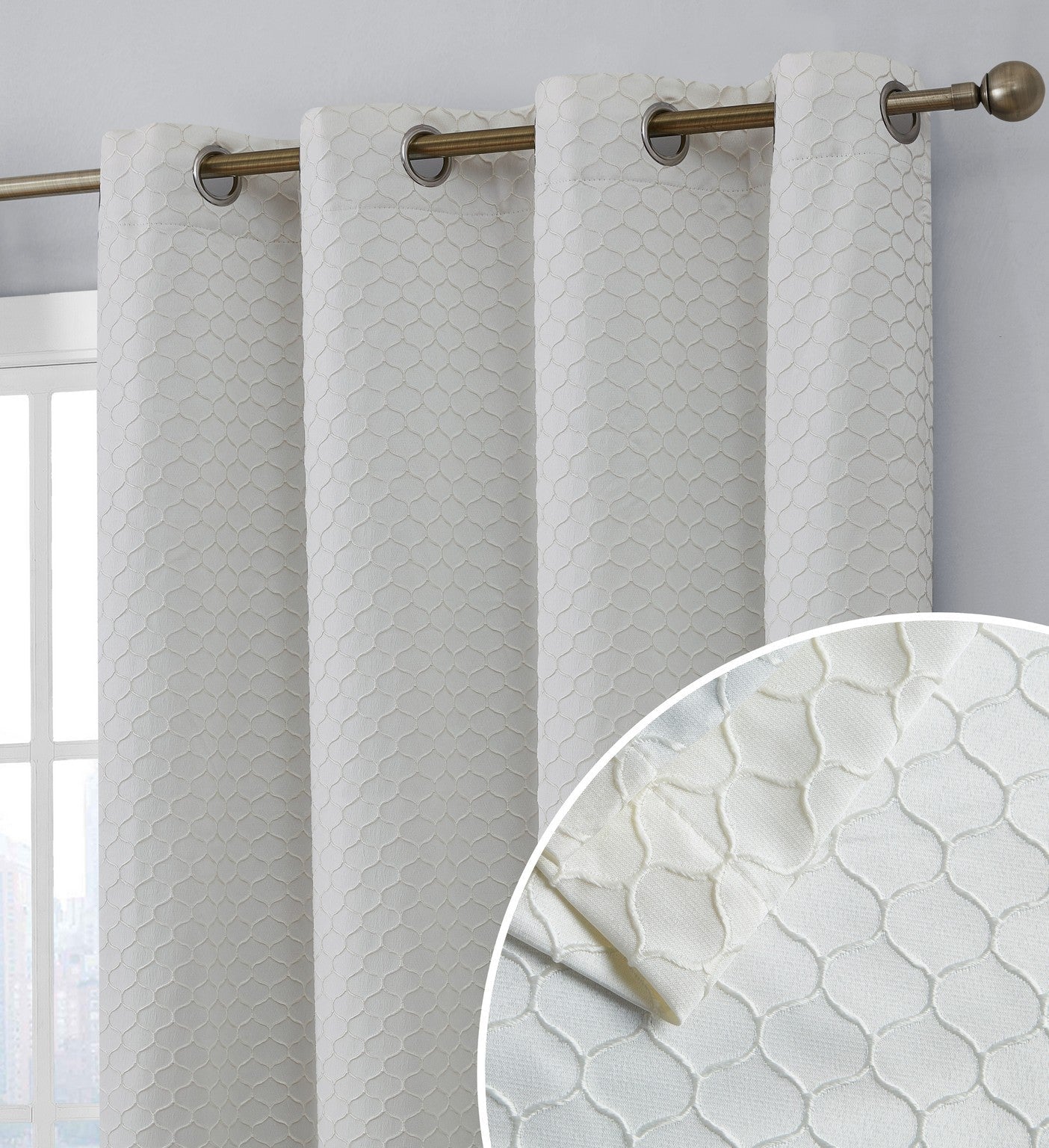 Siena Geometric 100% Blackout Grommet Curtains