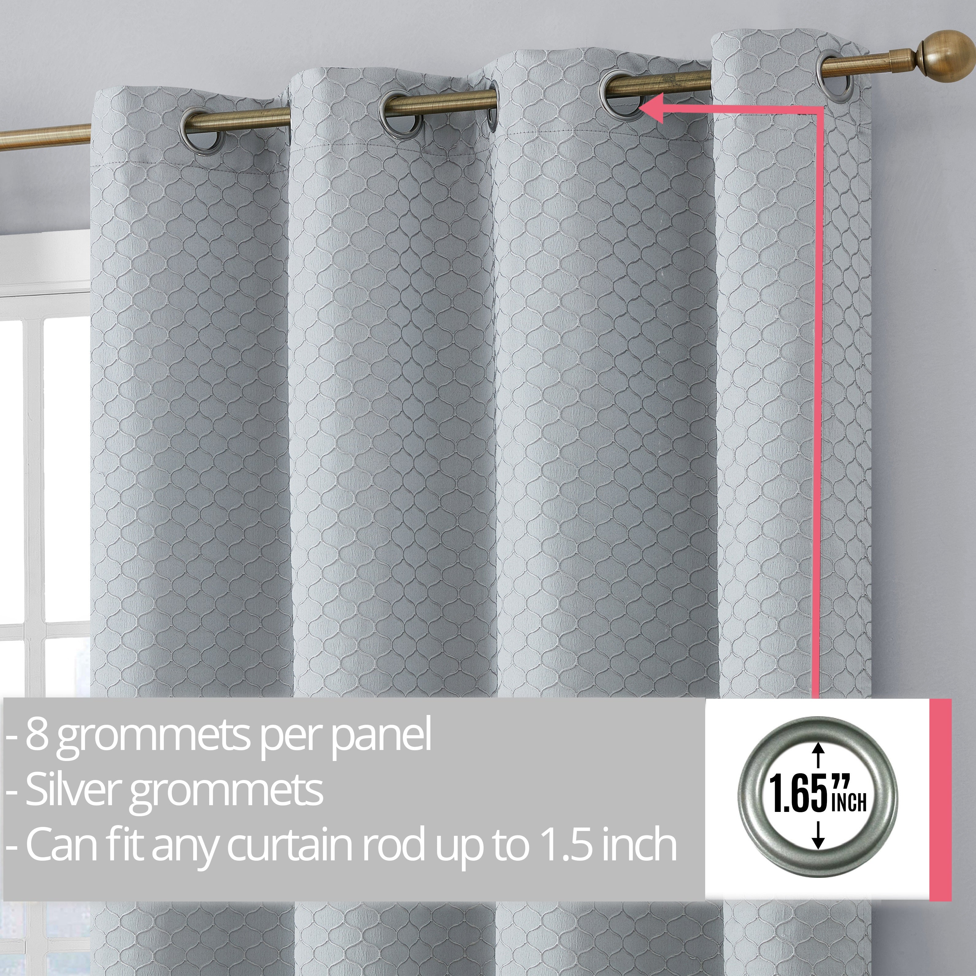 Siena Geometric 100% Blackout Grommet Curtains
