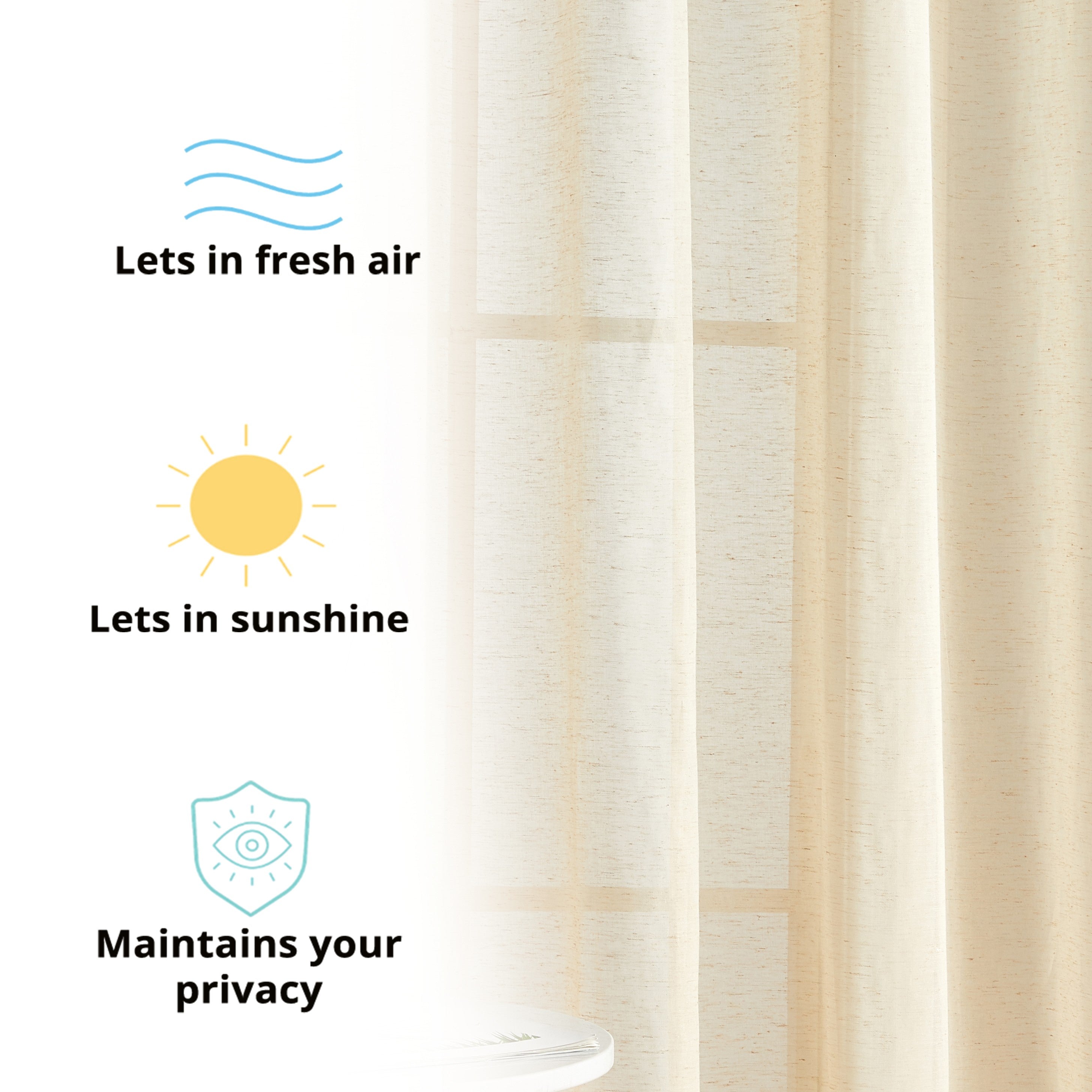 Sierra Linen Sheer Grommet Curtain Panels