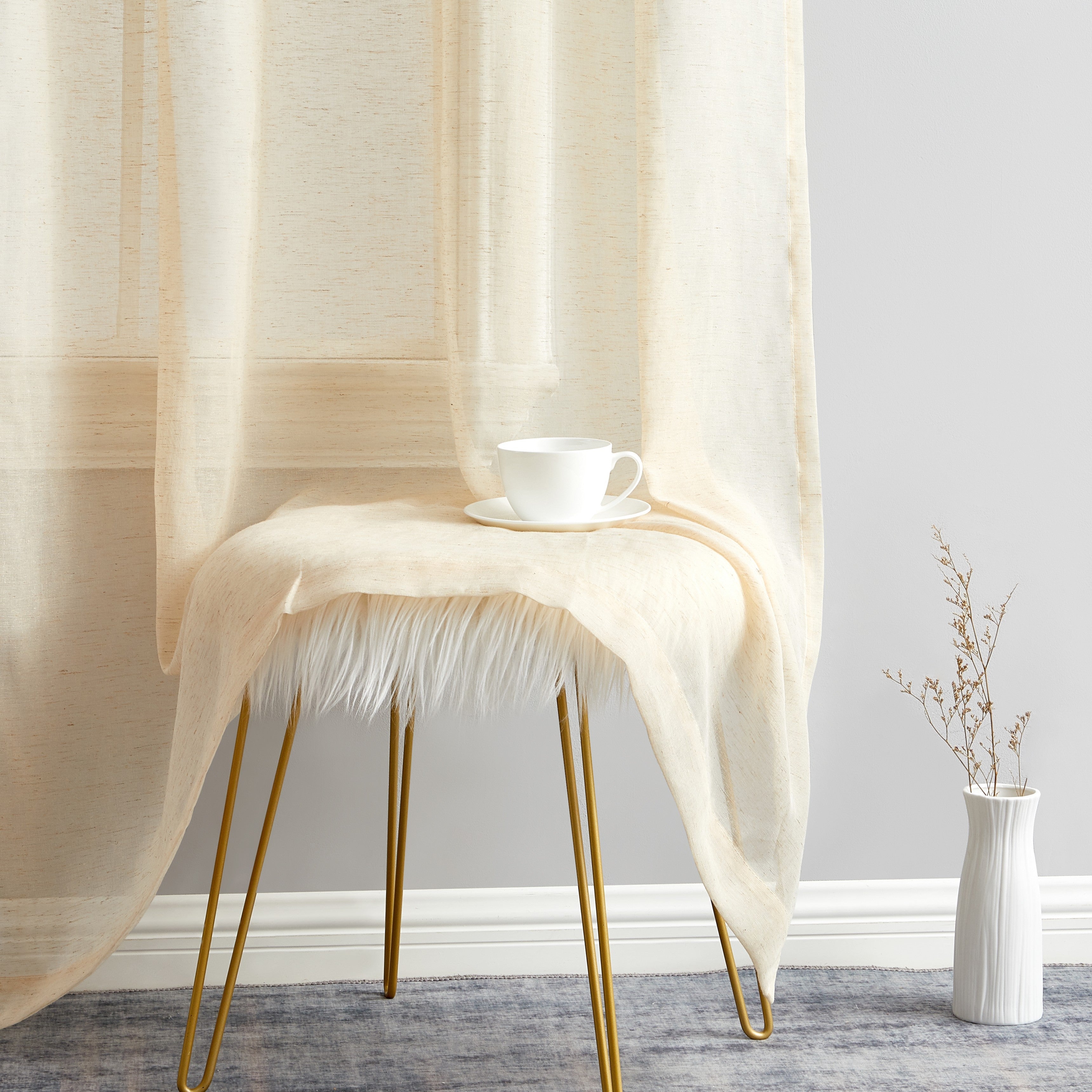 Sierra Linen Sheer Grommet Curtain Panels