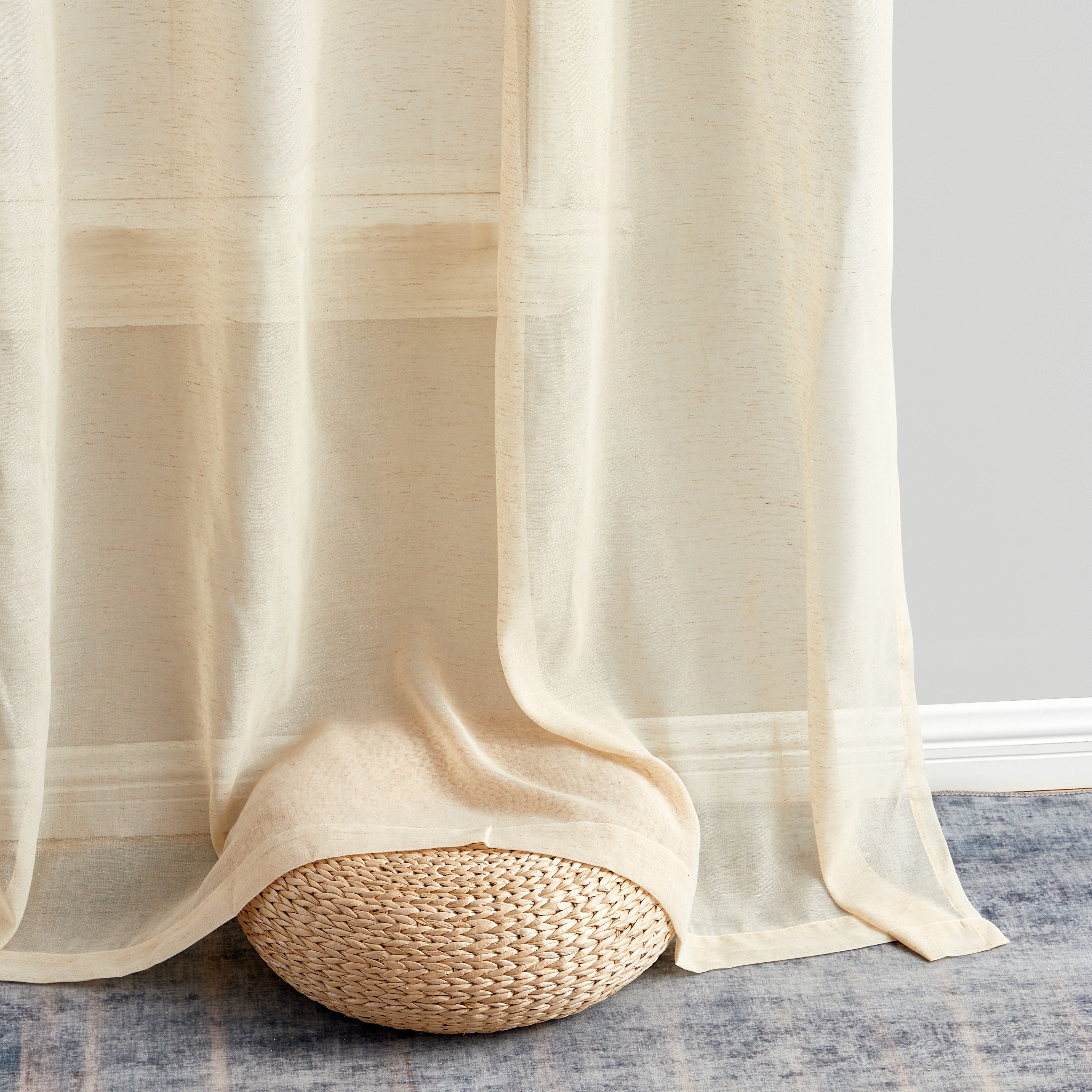 Sierra Linen Sheer Grommet Curtain Panels