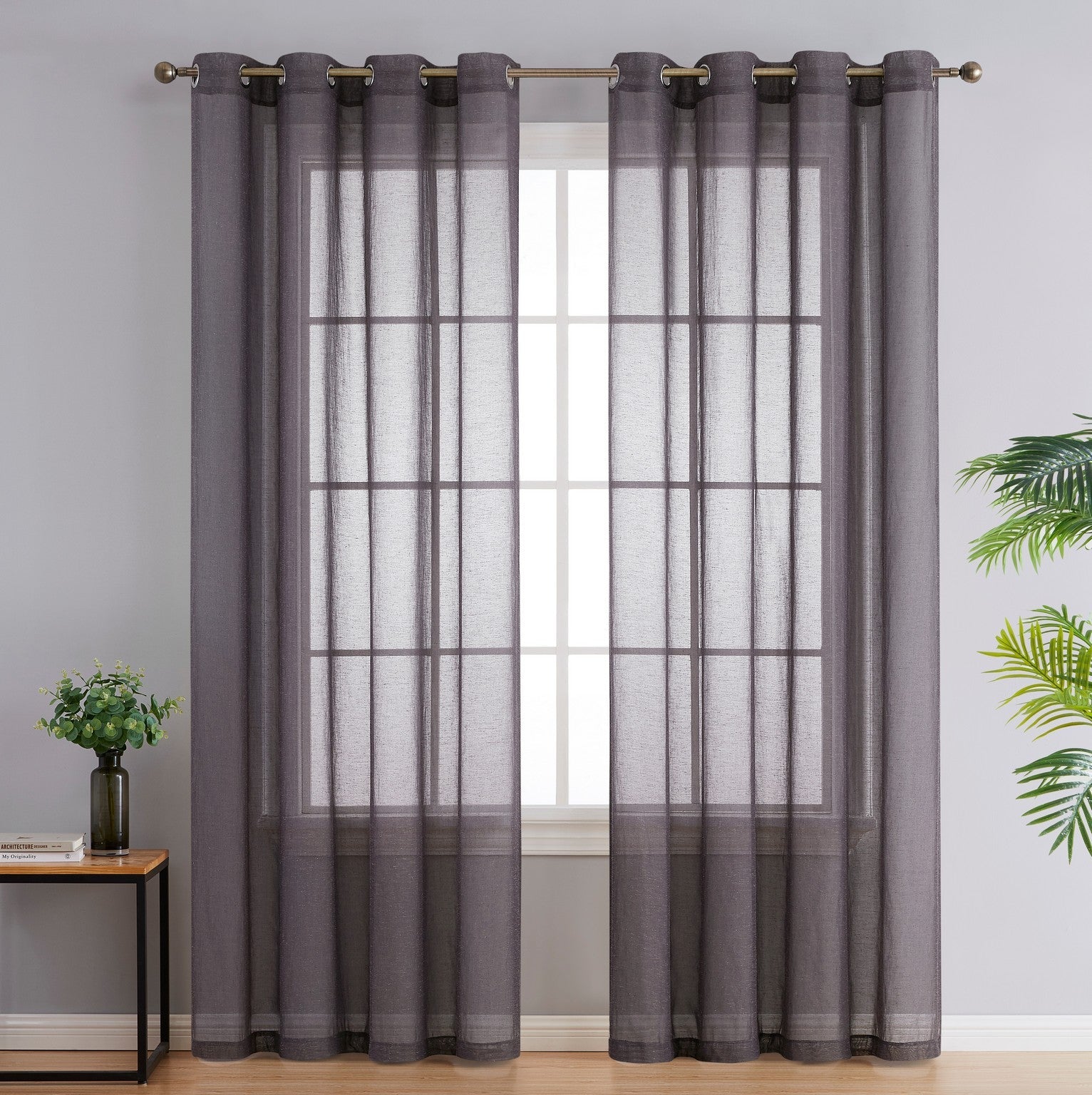 Sierra Linen Sheer Grommet Curtain Panels