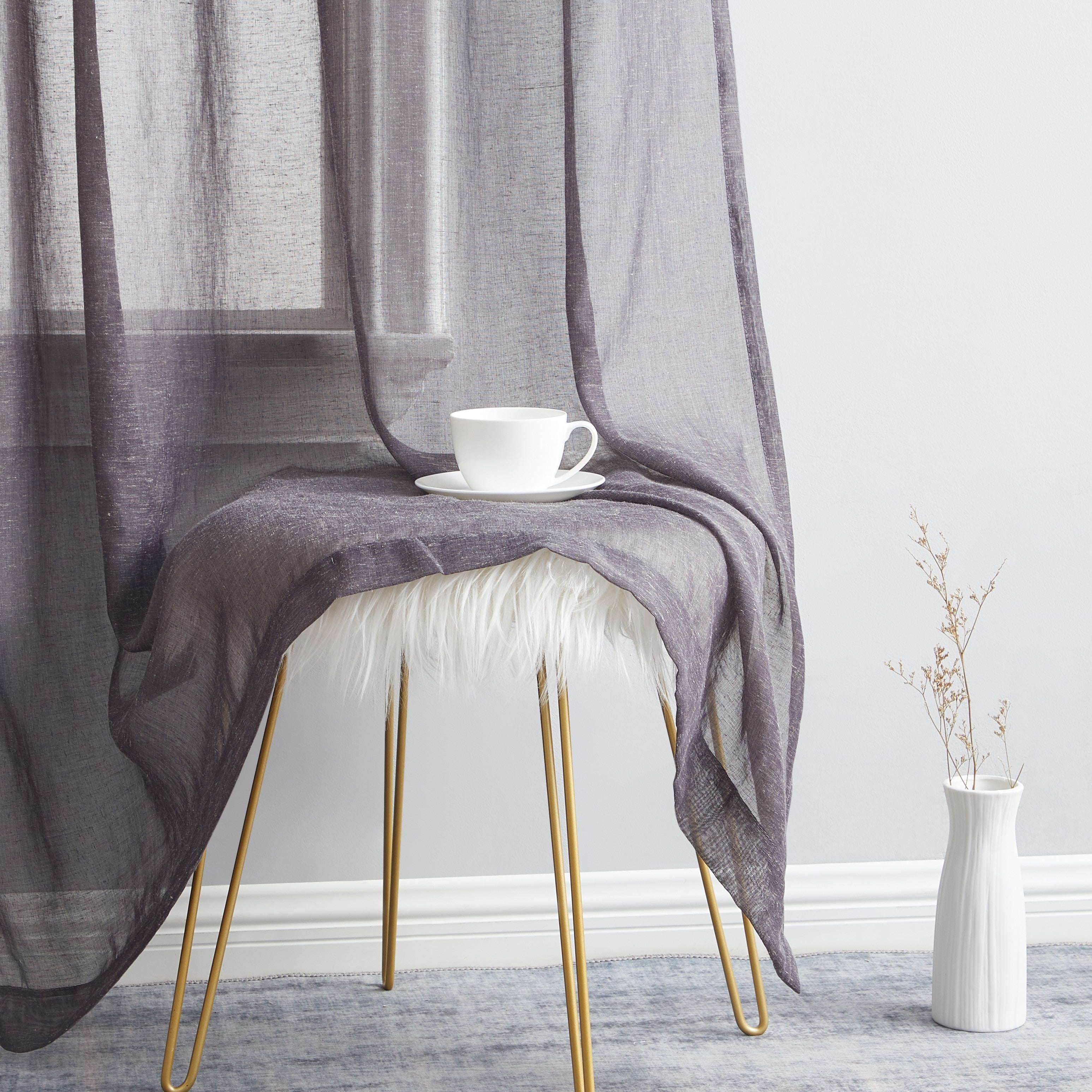 Sierra Linen Sheer Grommet Curtain Panels