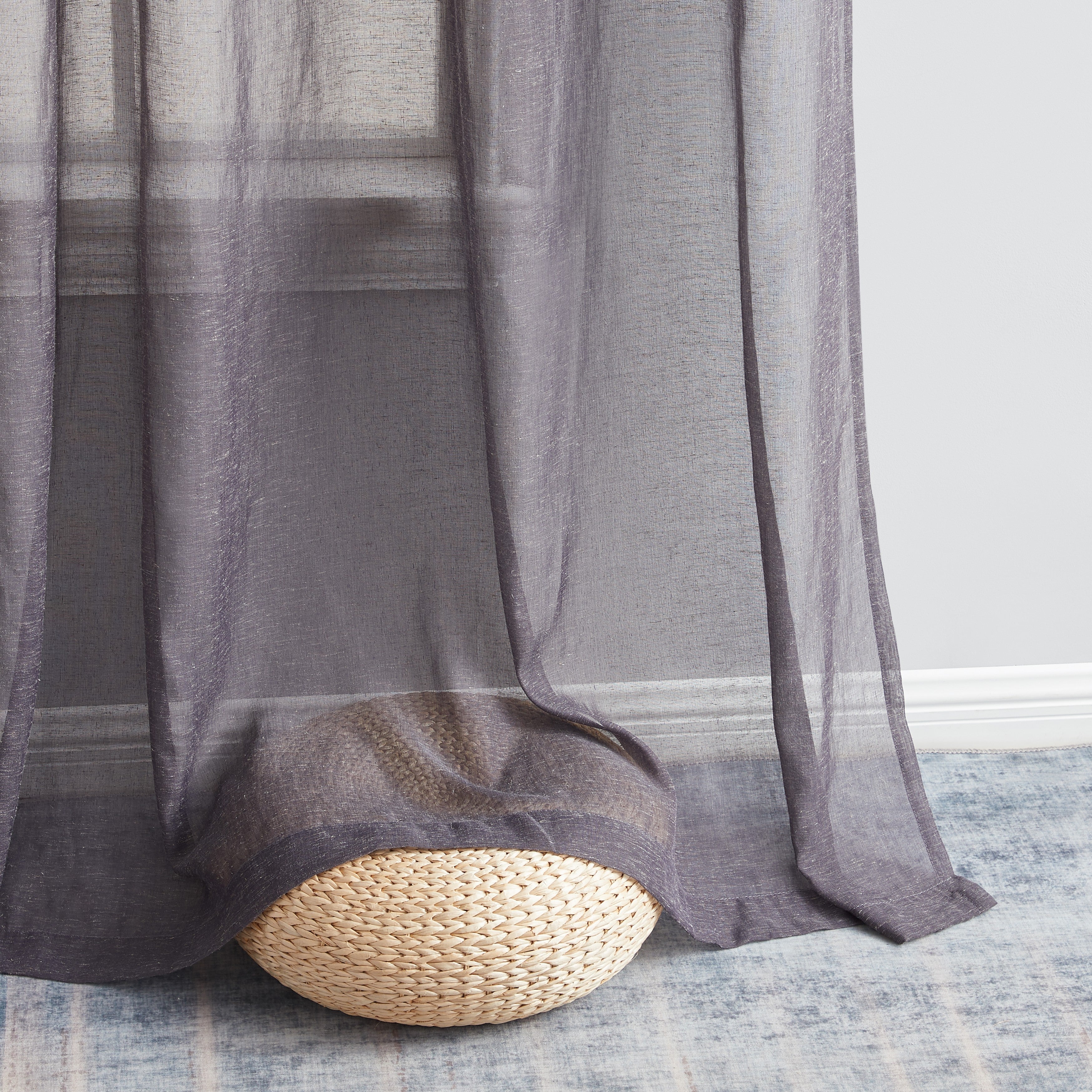 Sierra Linen Sheer Grommet Curtain Panels