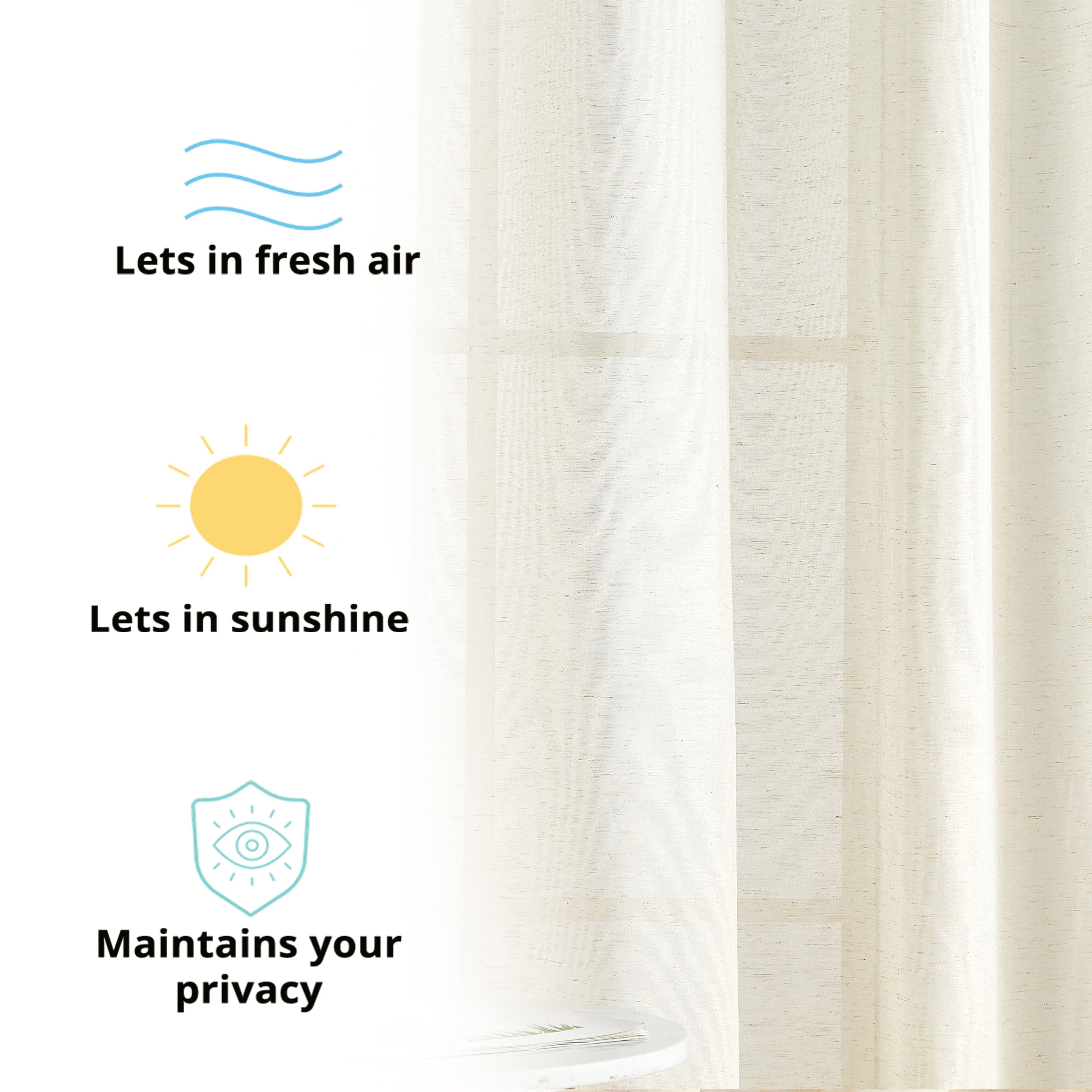 Sierra Linen Sheer Grommet Curtain Panels