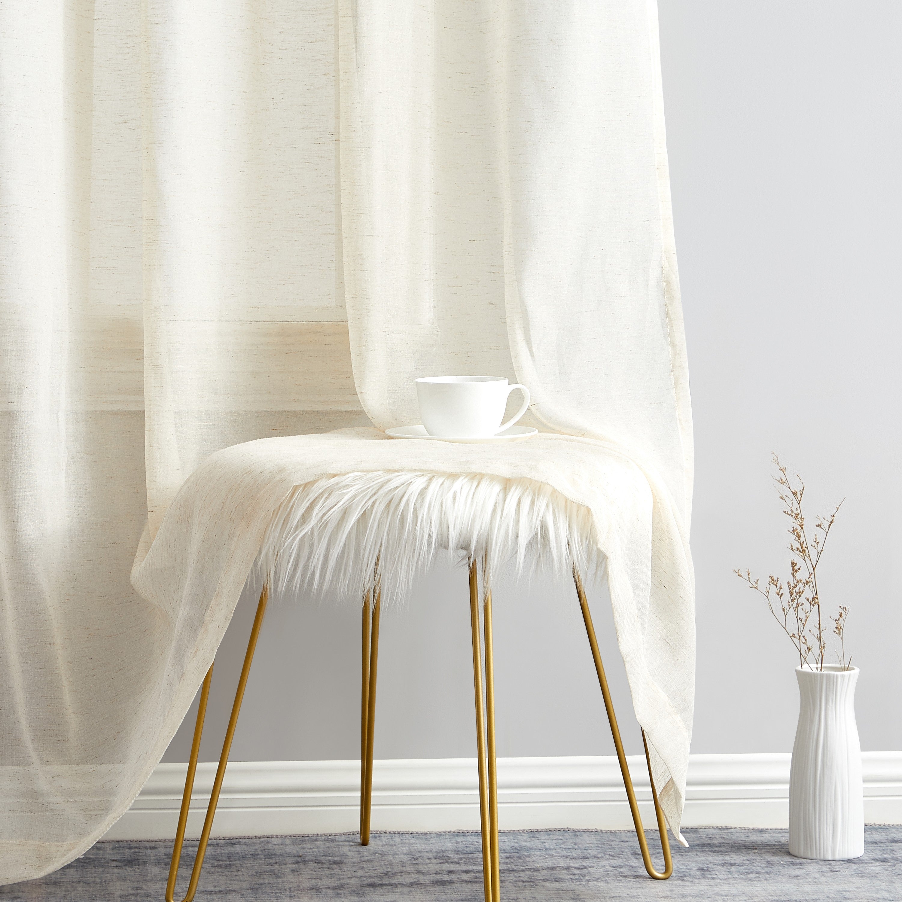 Sierra Linen Sheer Grommet Curtain Panels