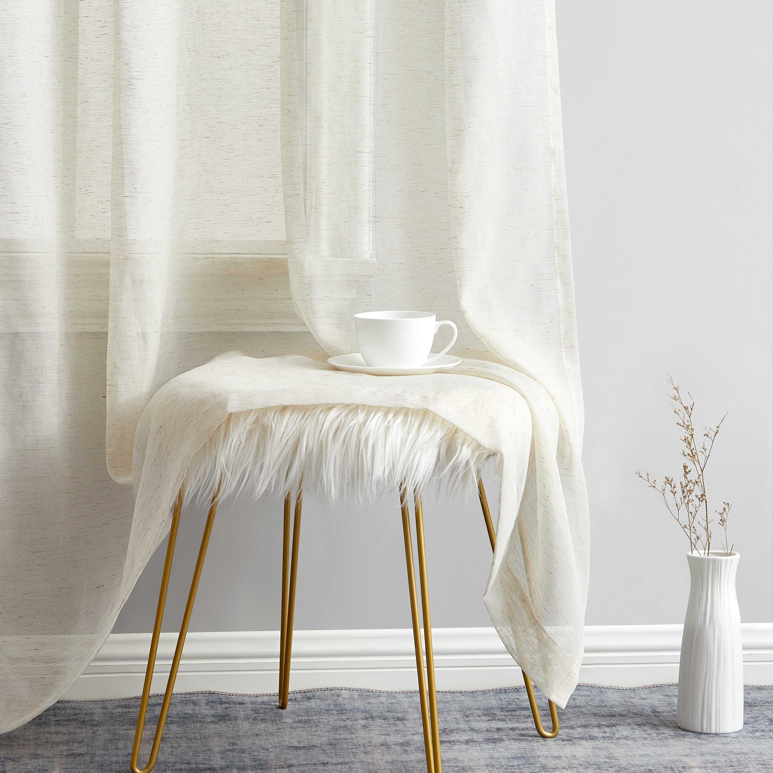 Sierra Linen Sheer Grommet Curtain Panels