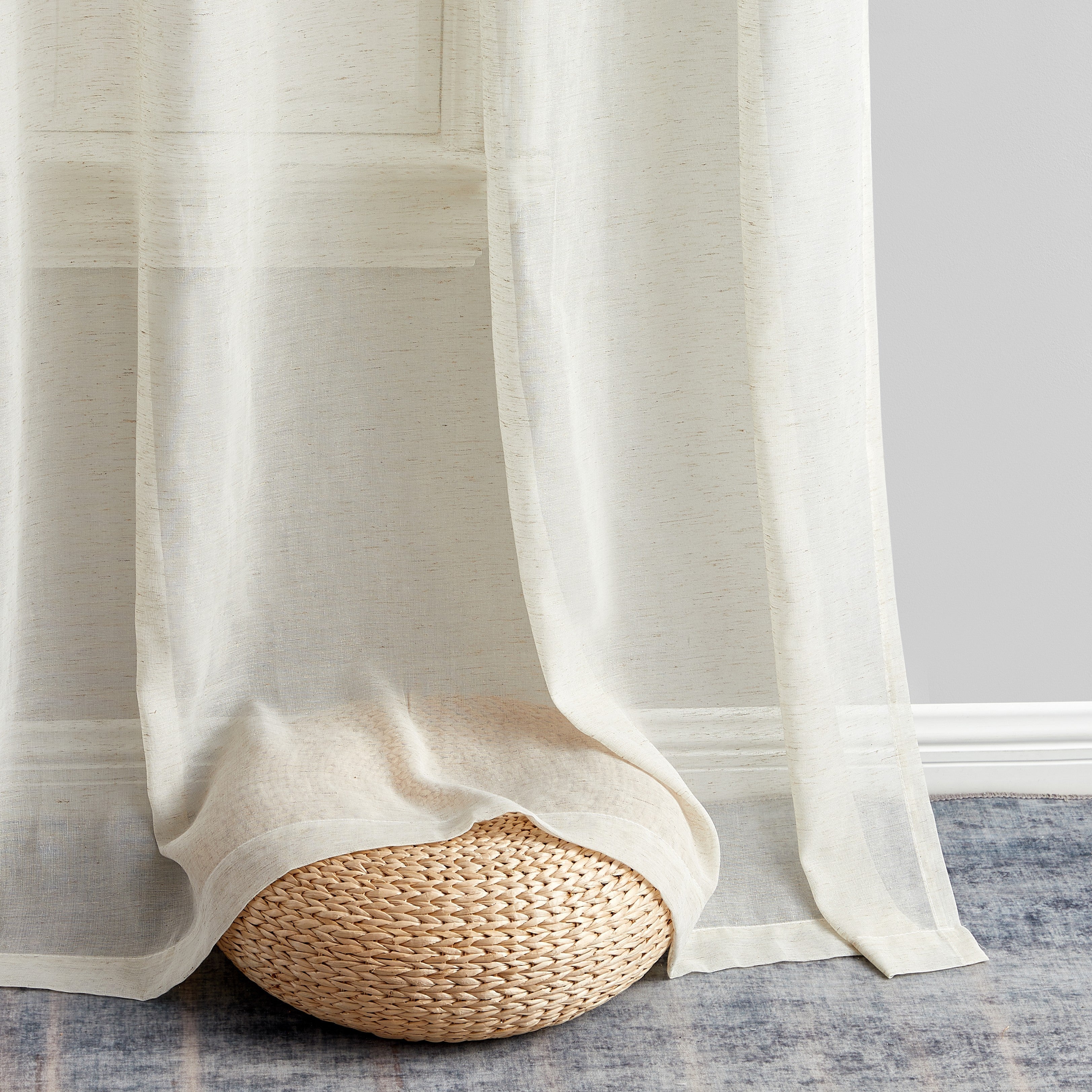 Sierra Linen Sheer Grommet Curtain Panels