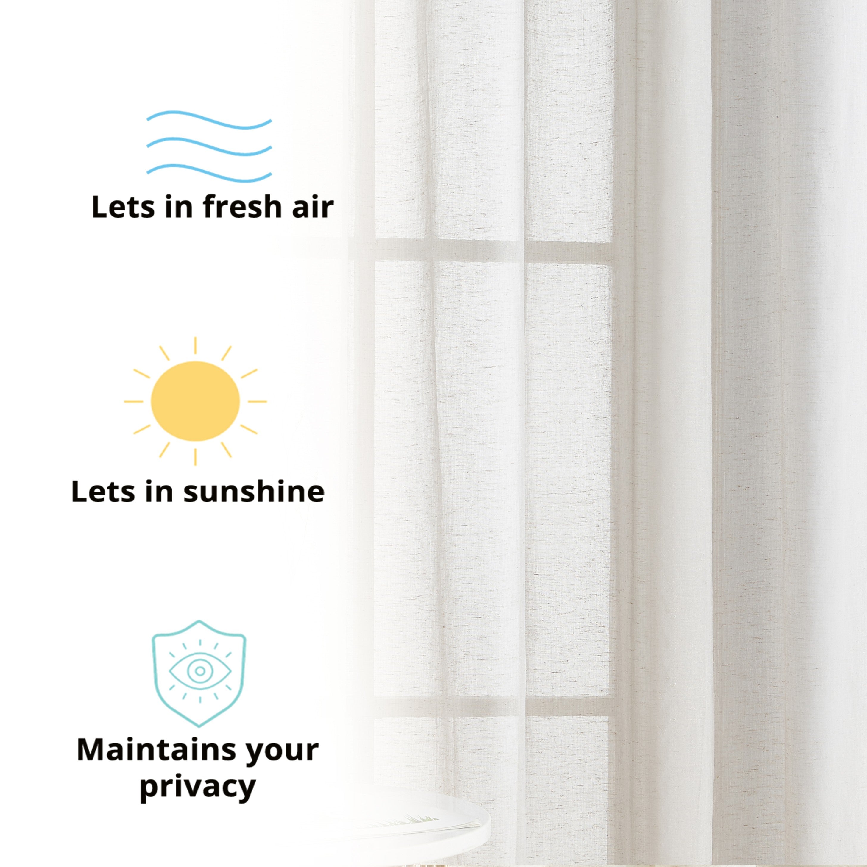 Sierra Linen Sheer Grommet Curtain Panels