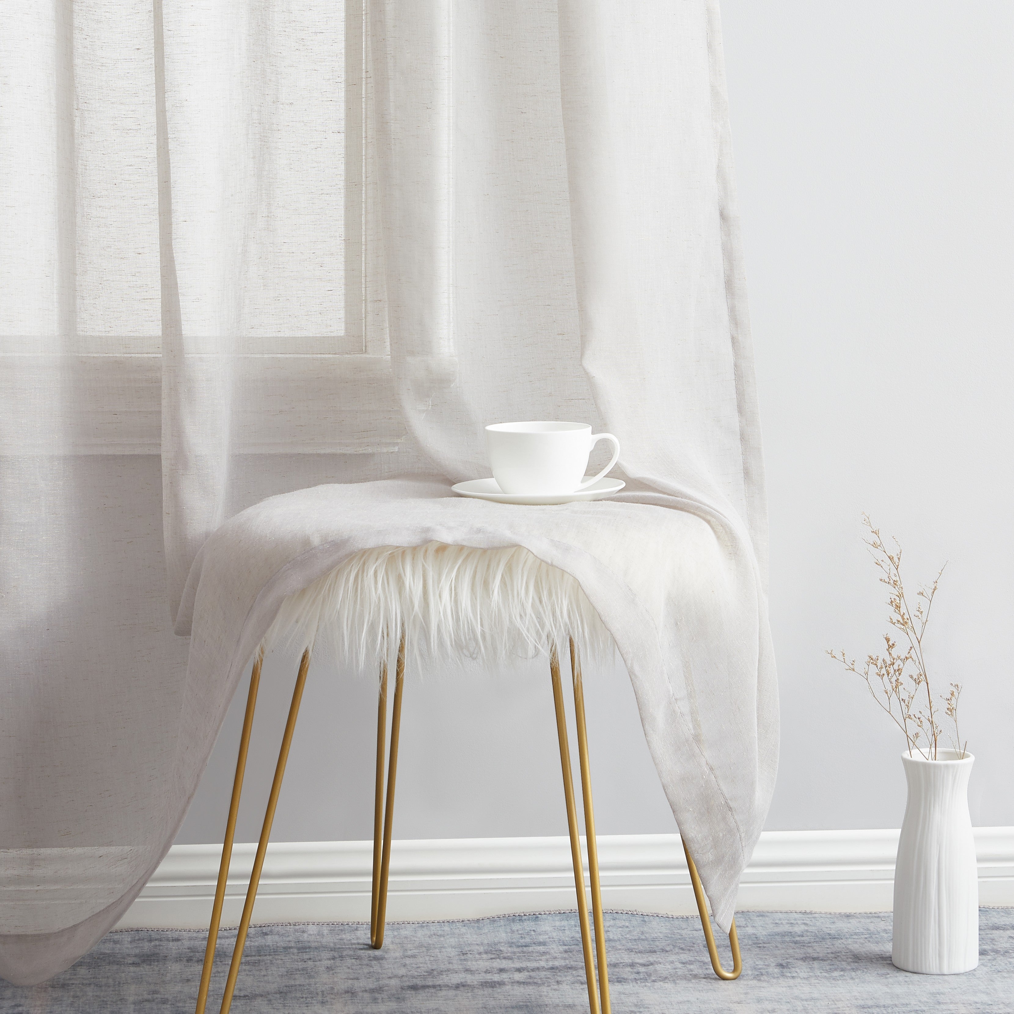 Sierra Linen Sheer Grommet Curtain Panels