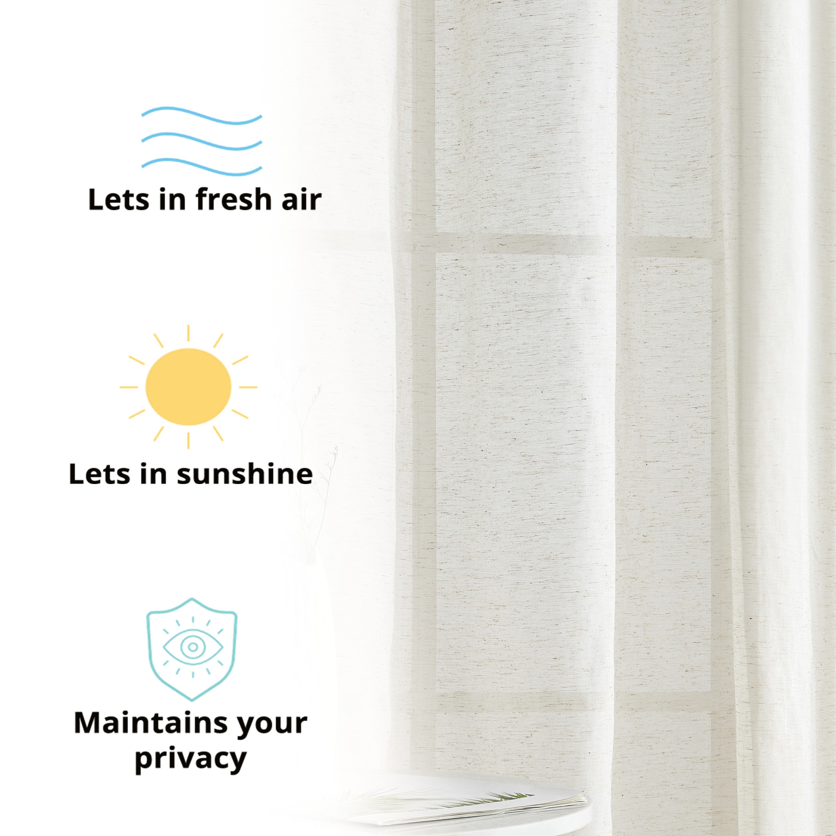 Sierra Linen Sheer Grommet Curtain Panels