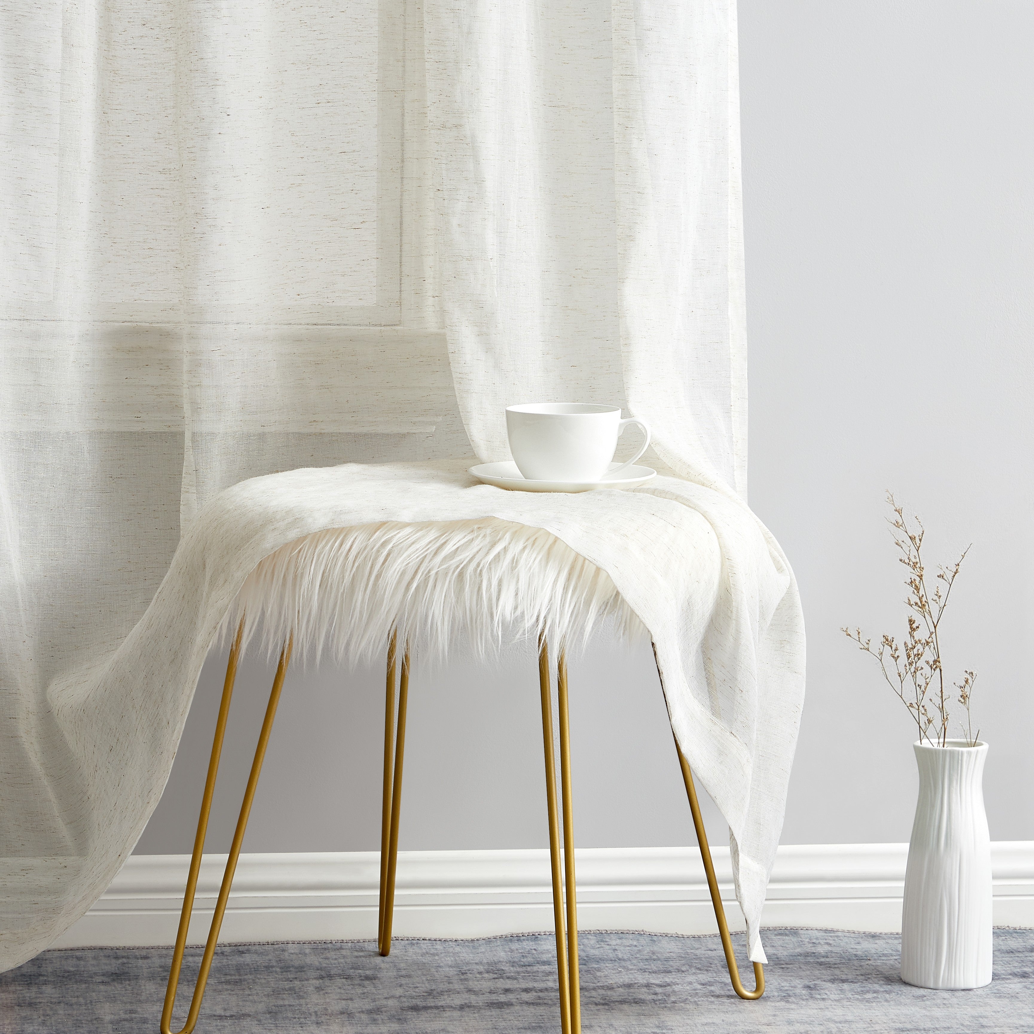 Sierra Linen Sheer Grommet Curtain Panels