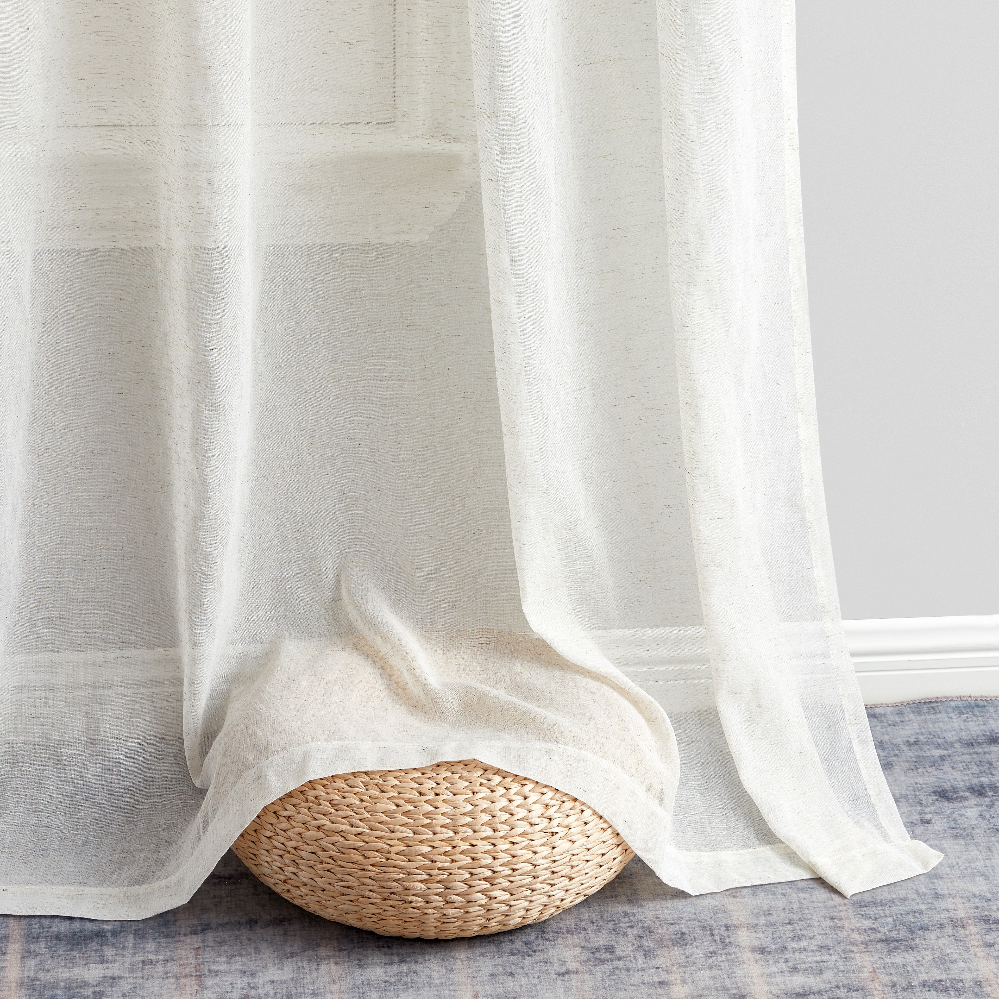 Sierra Linen Sheer Grommet Curtain Panels