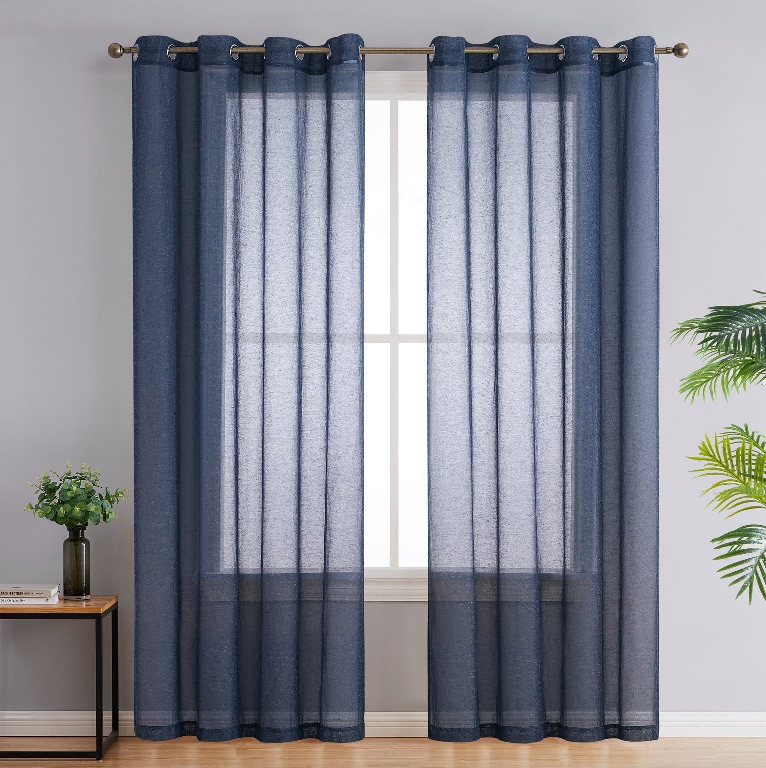 Sierra Linen Sheer Grommet Curtain Panels