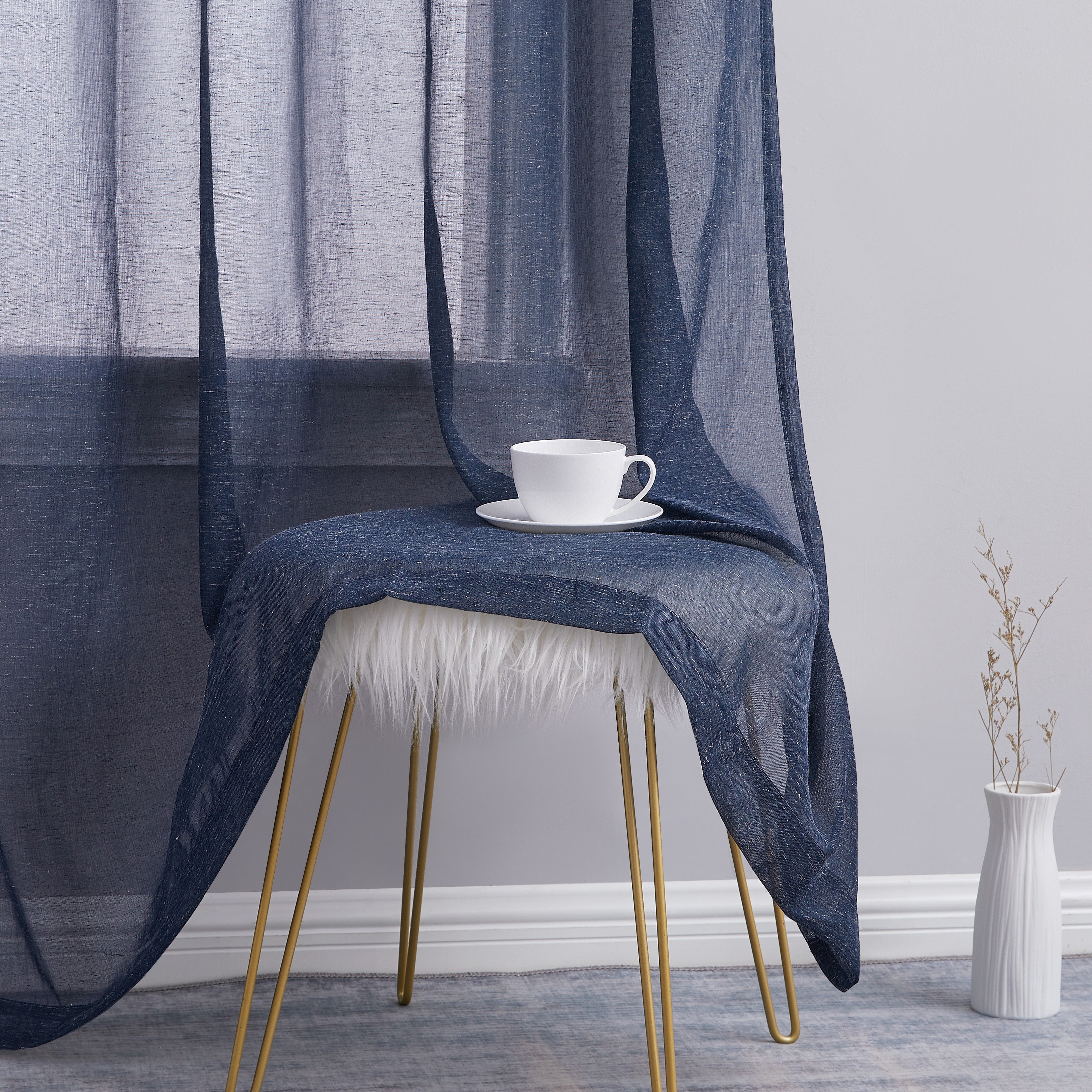 Sierra Linen Sheer Grommet Curtain Panels