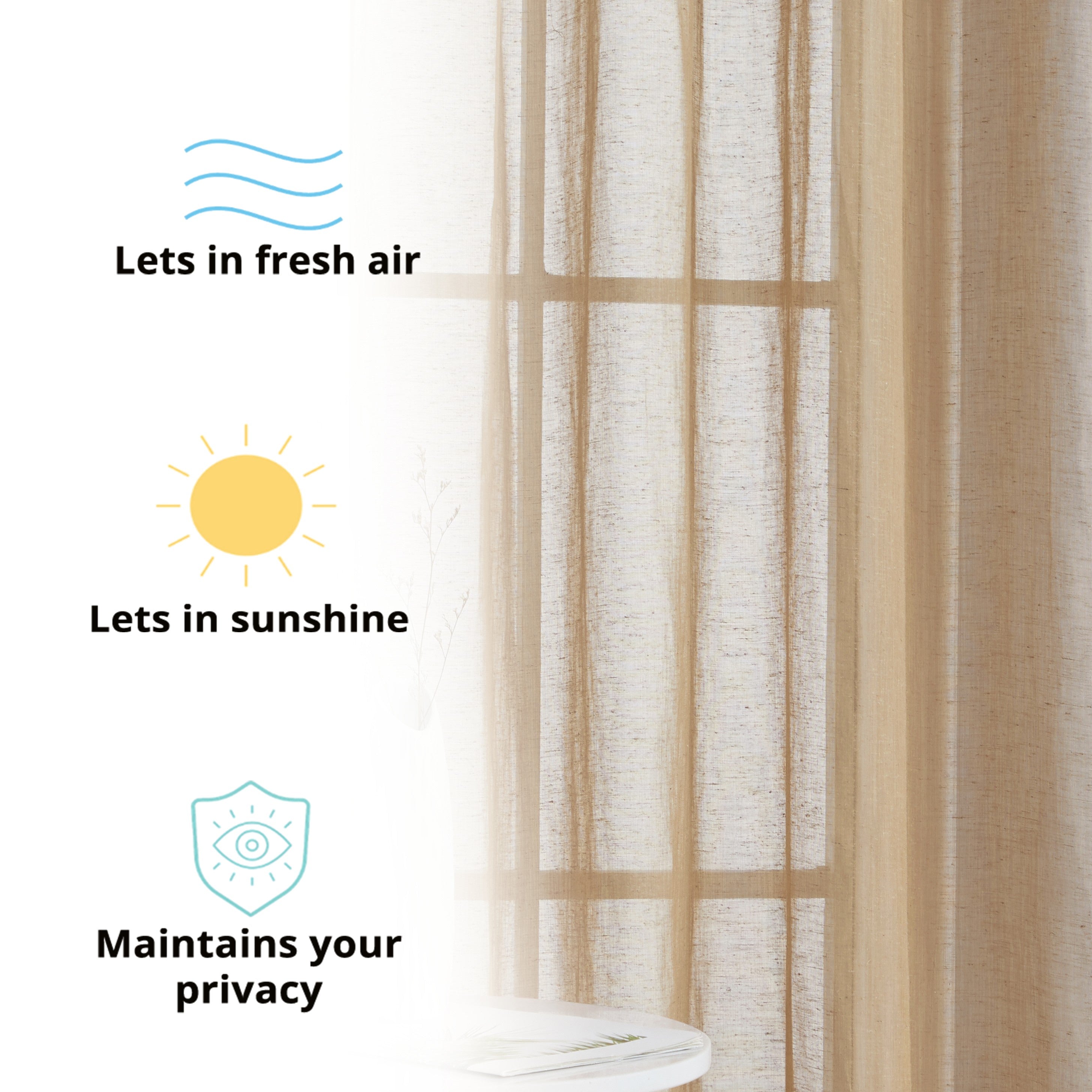 Sierra Linen Sheer Grommet Curtain Panels