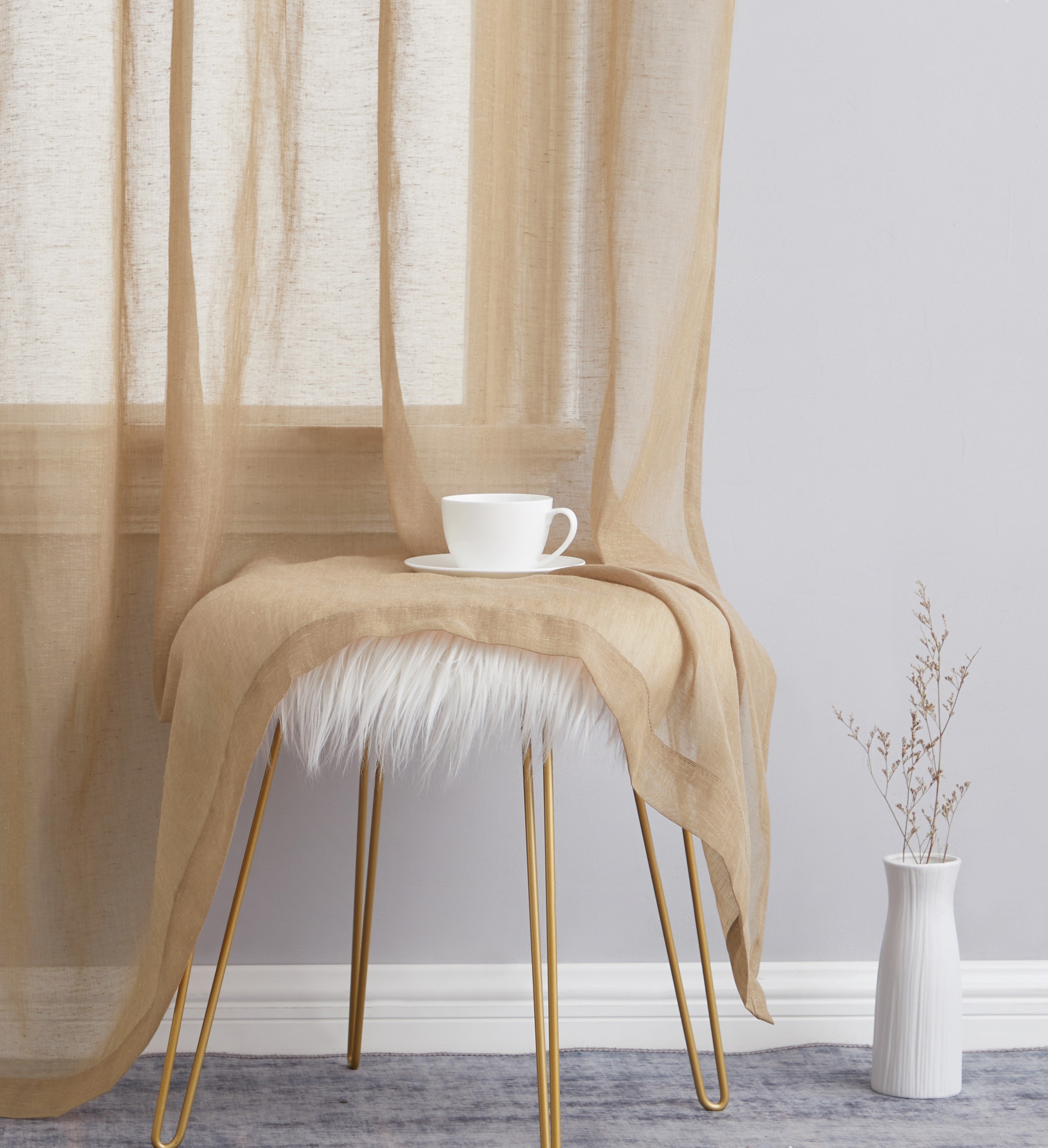 Sierra Linen Sheer Grommet Curtain Panels