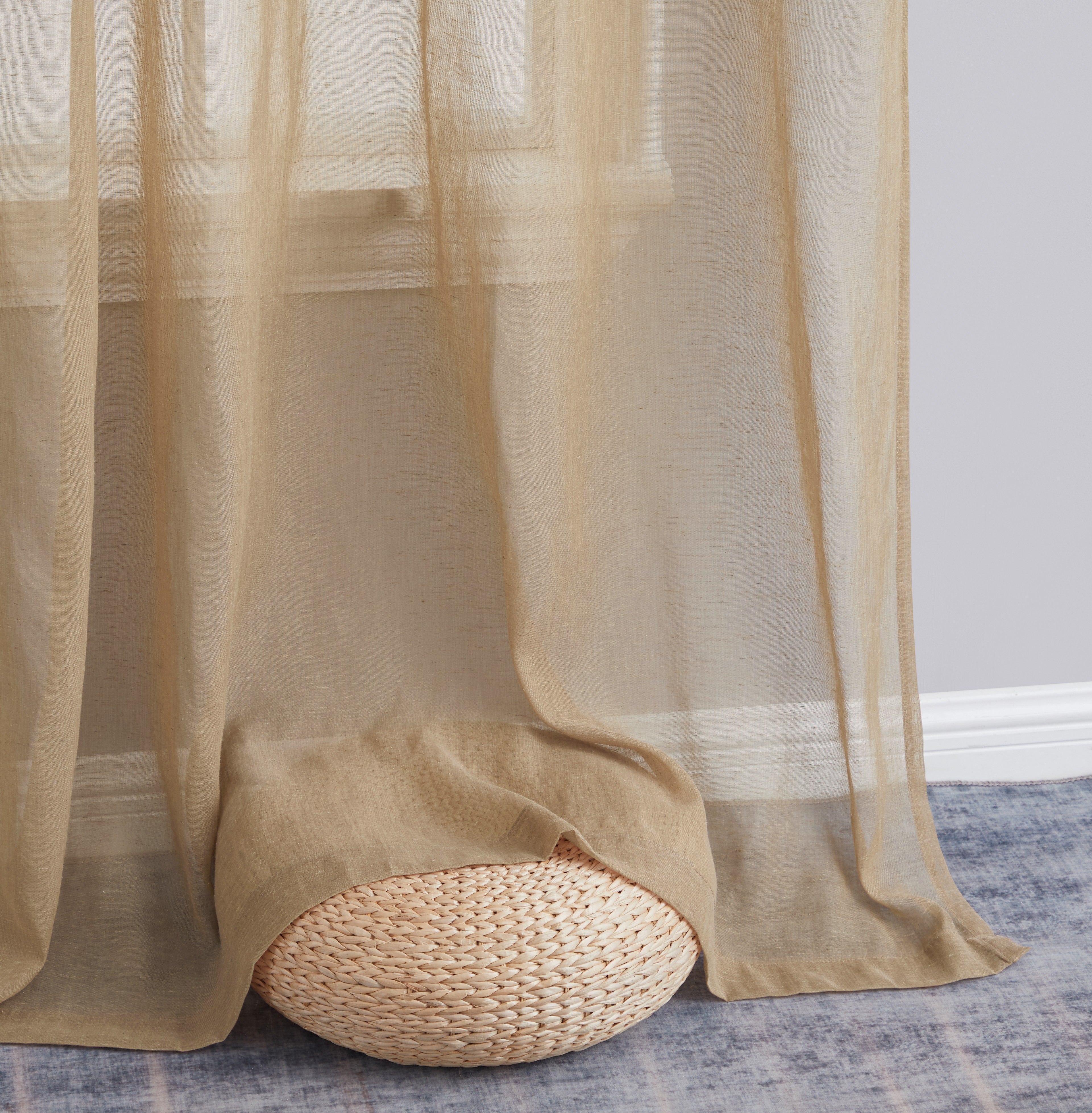 Sierra Linen Sheer Grommet Curtain Panels